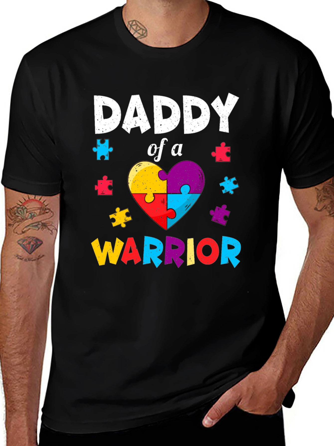 Daddy of a Warrior Autism Awareness T-Shirt