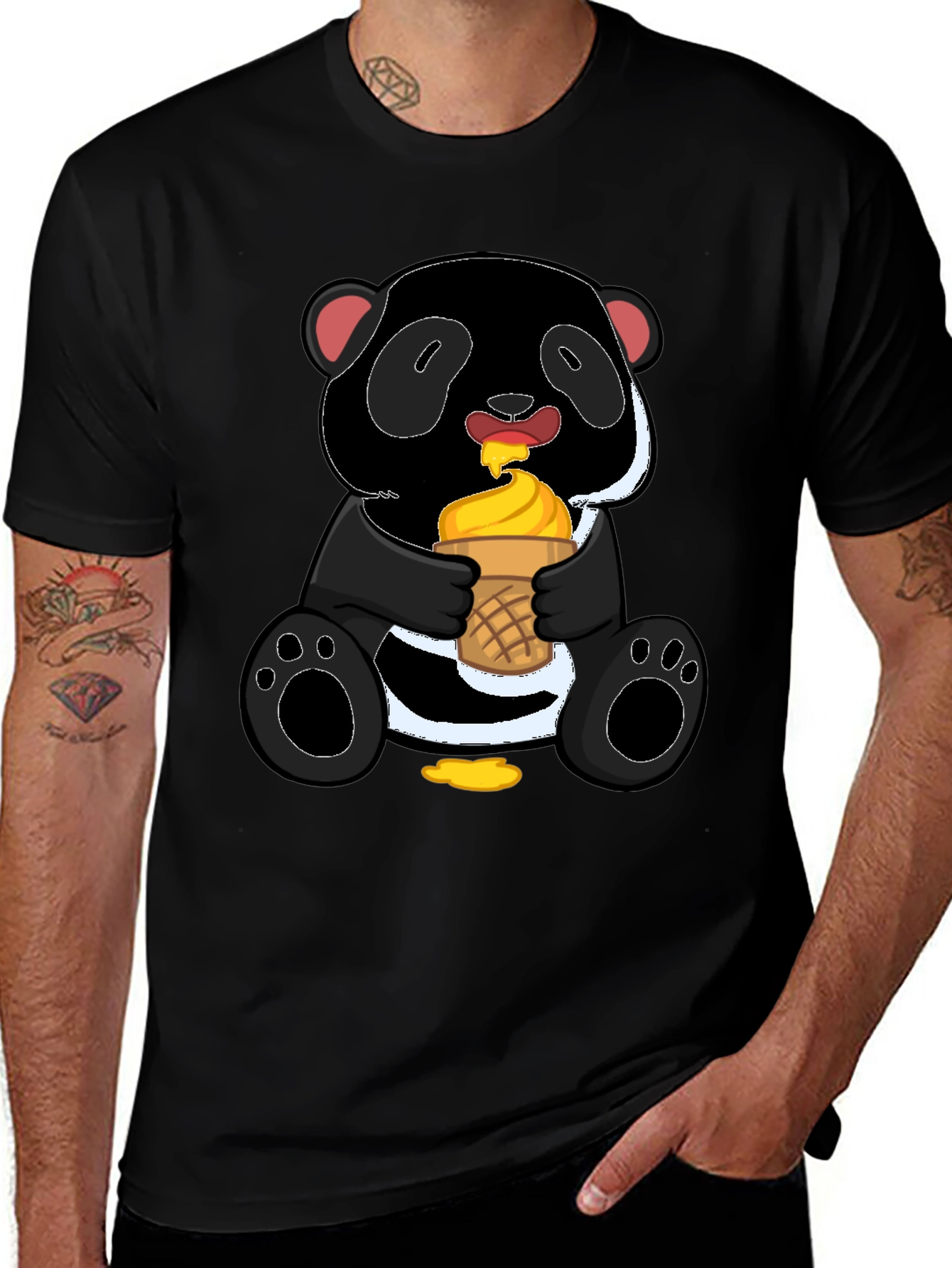 Variant 22 of Panda Eating Ice Cream Graphic Tee