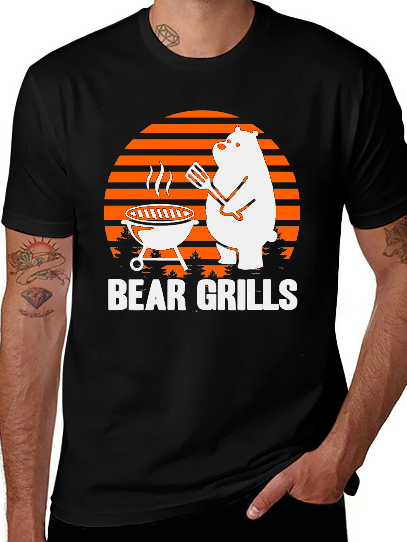 Bear Grills T-Shirt - Funny BBQ Tee