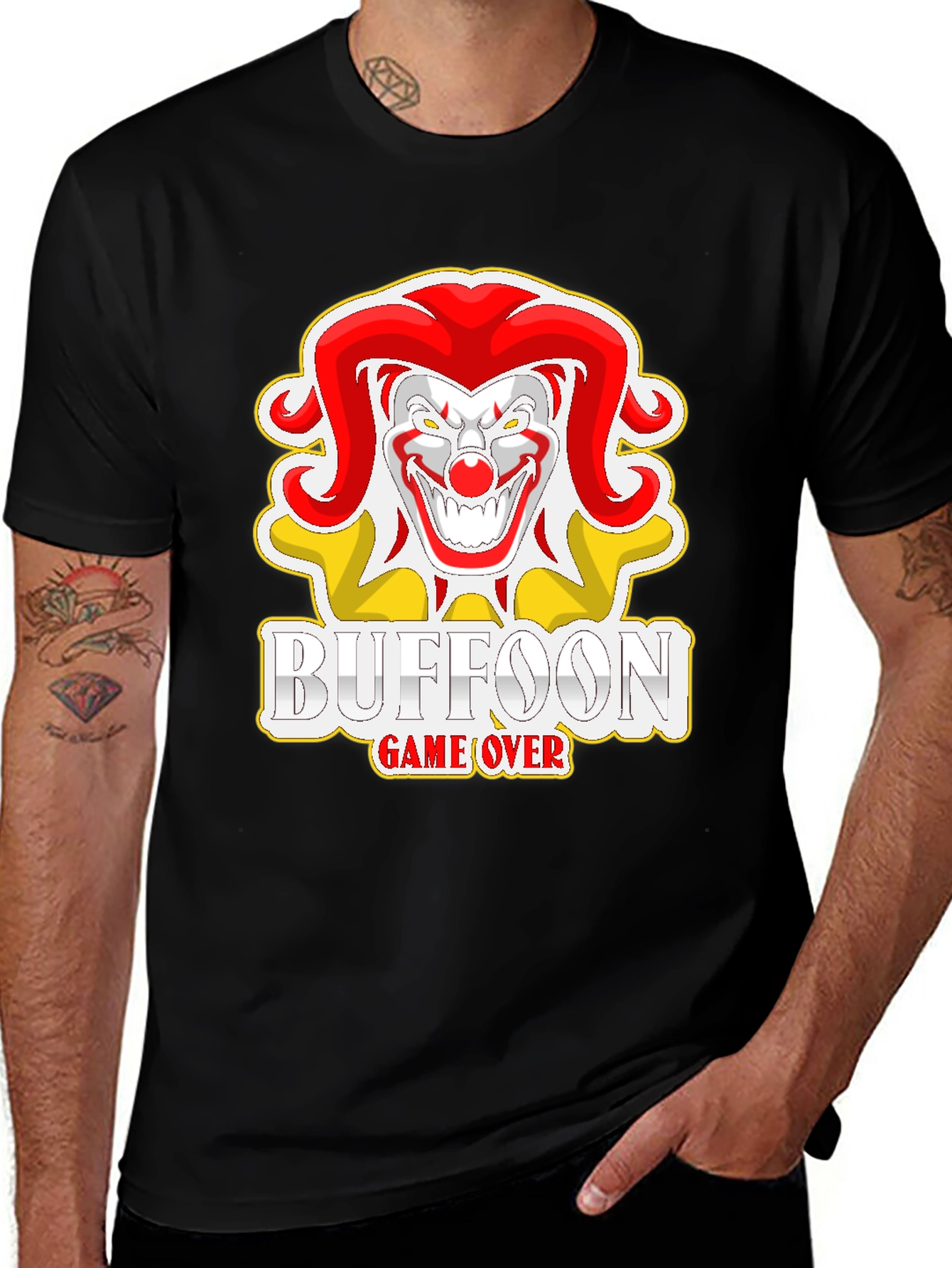 Buffoon Game Over Graphic Tee - Black Cotton