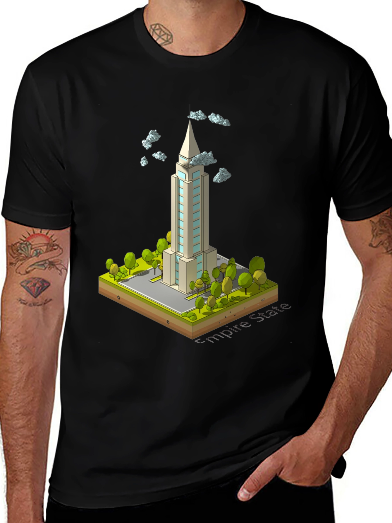 Empire State Building Isometric Graphic Tee