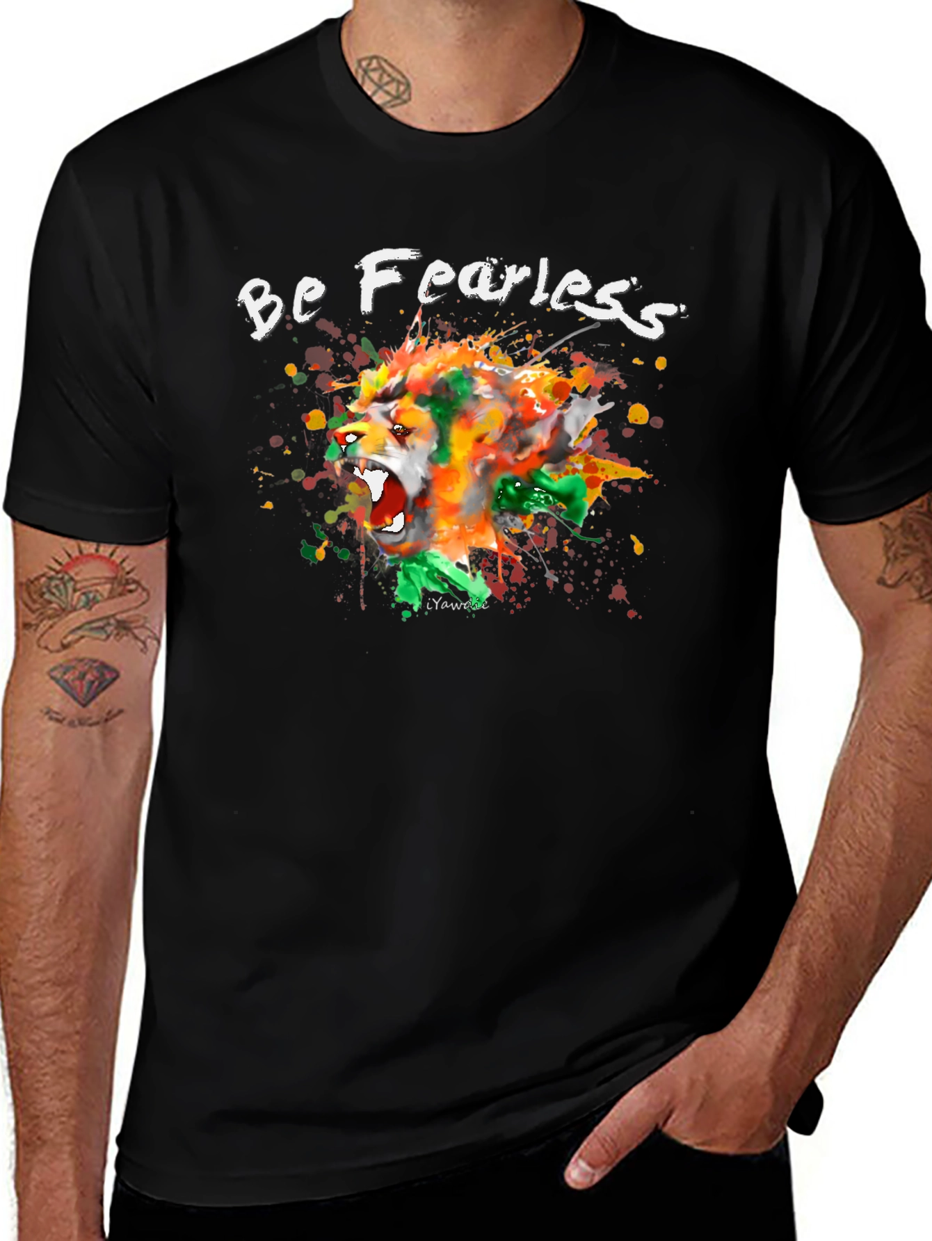 Variant 2 of Be Fearless Lion Graphic Tee - Artistic T-Shirt