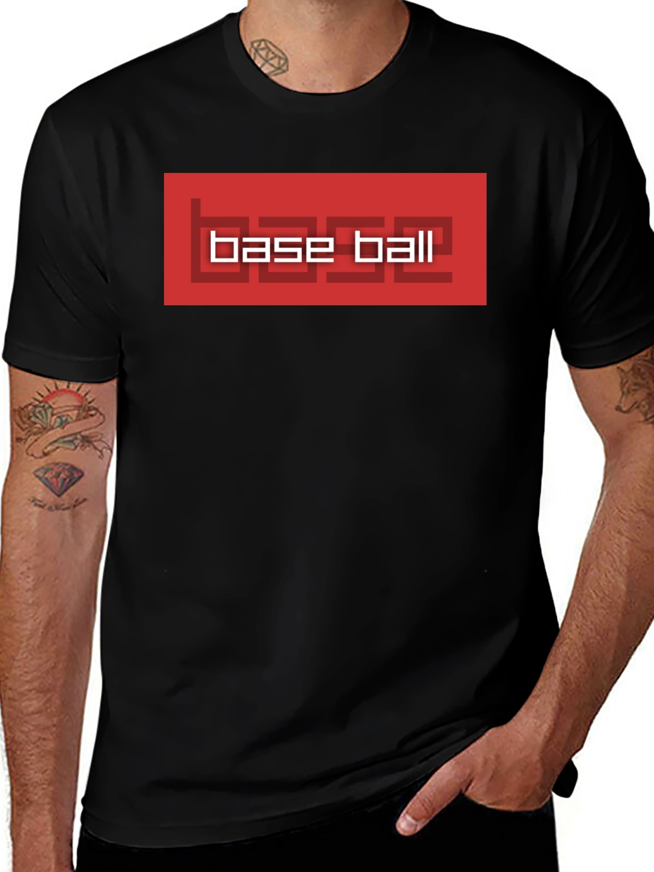 Variant 5 of Retro Baseball Graphic Tee - Black Cotton Casual Shirt