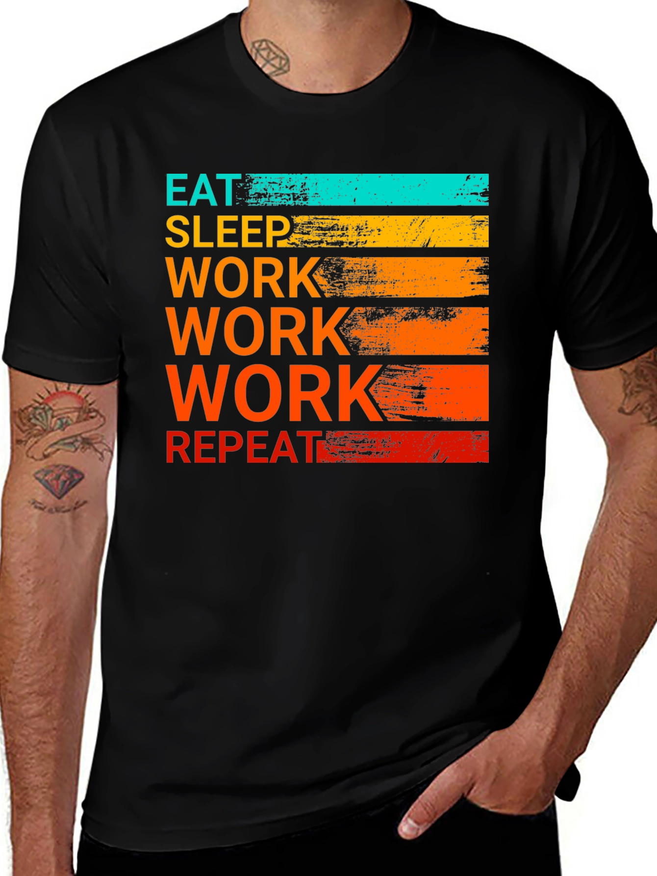 Variant 8 of Eat Sleep Work Repeat Graphic Tee