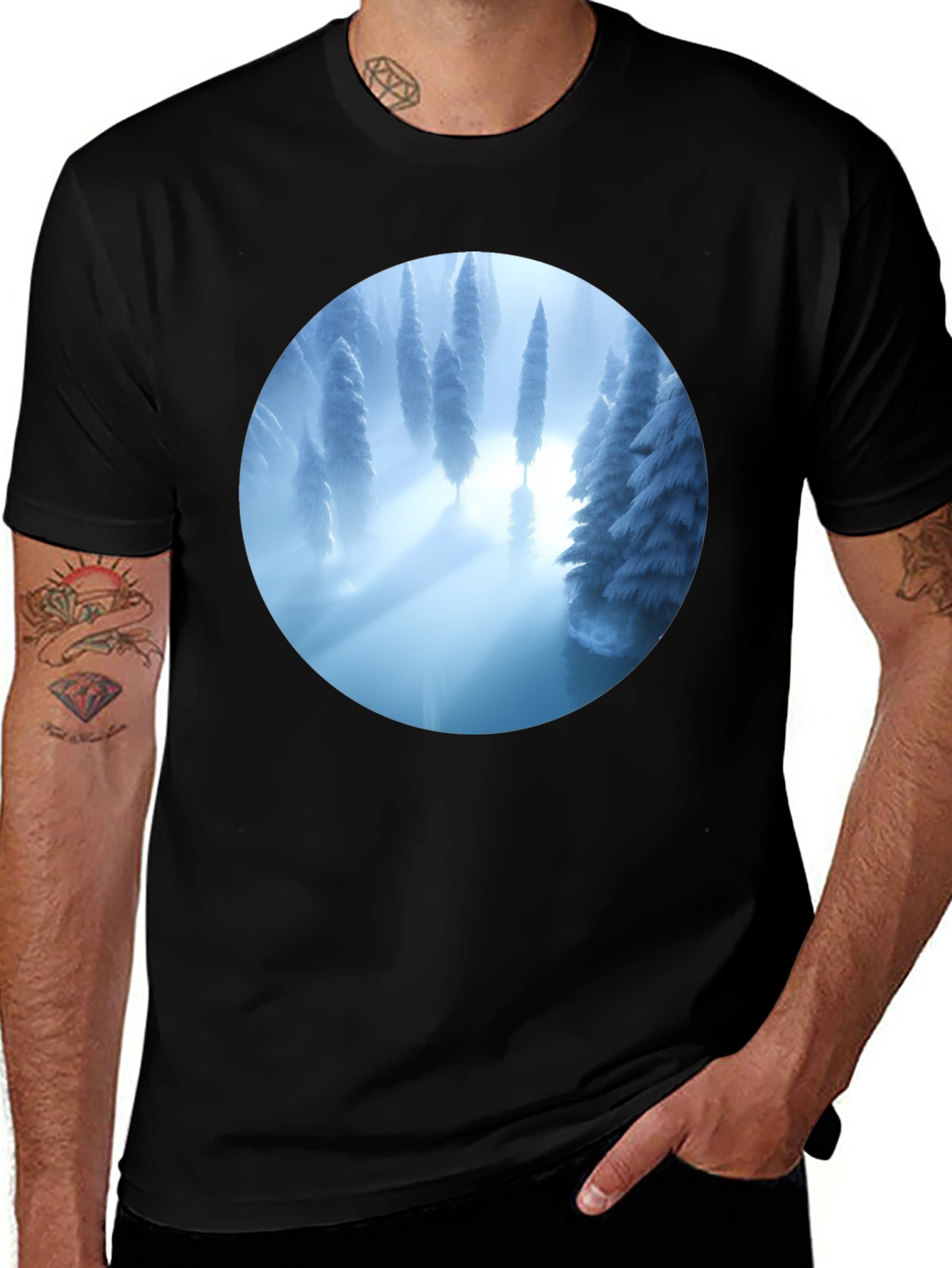 Variant 18 of Winter Forest Graphic Tee - Soft & Stylish