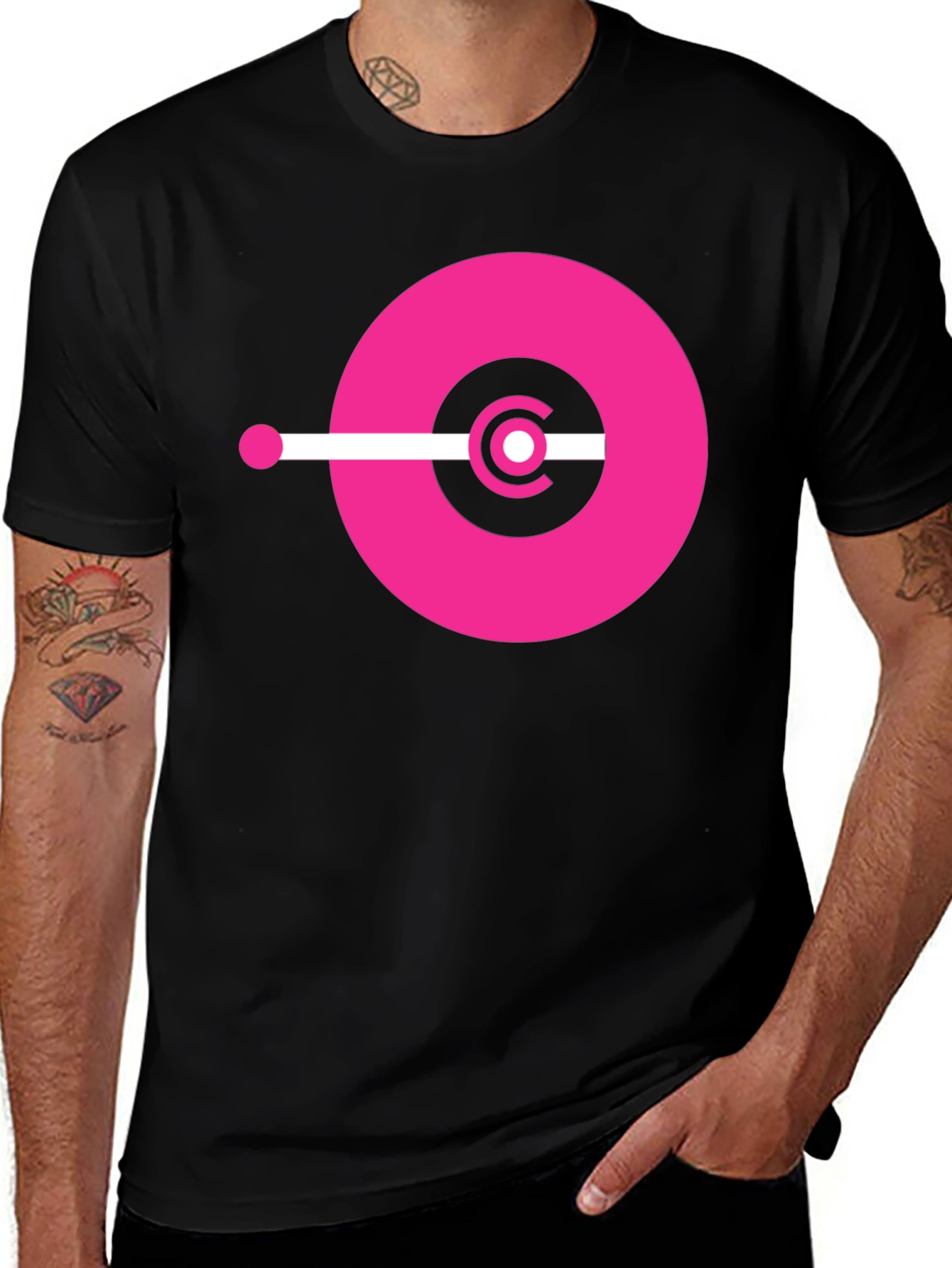 Variant 16 of Modern Graphic Tee - Pink Circle Design