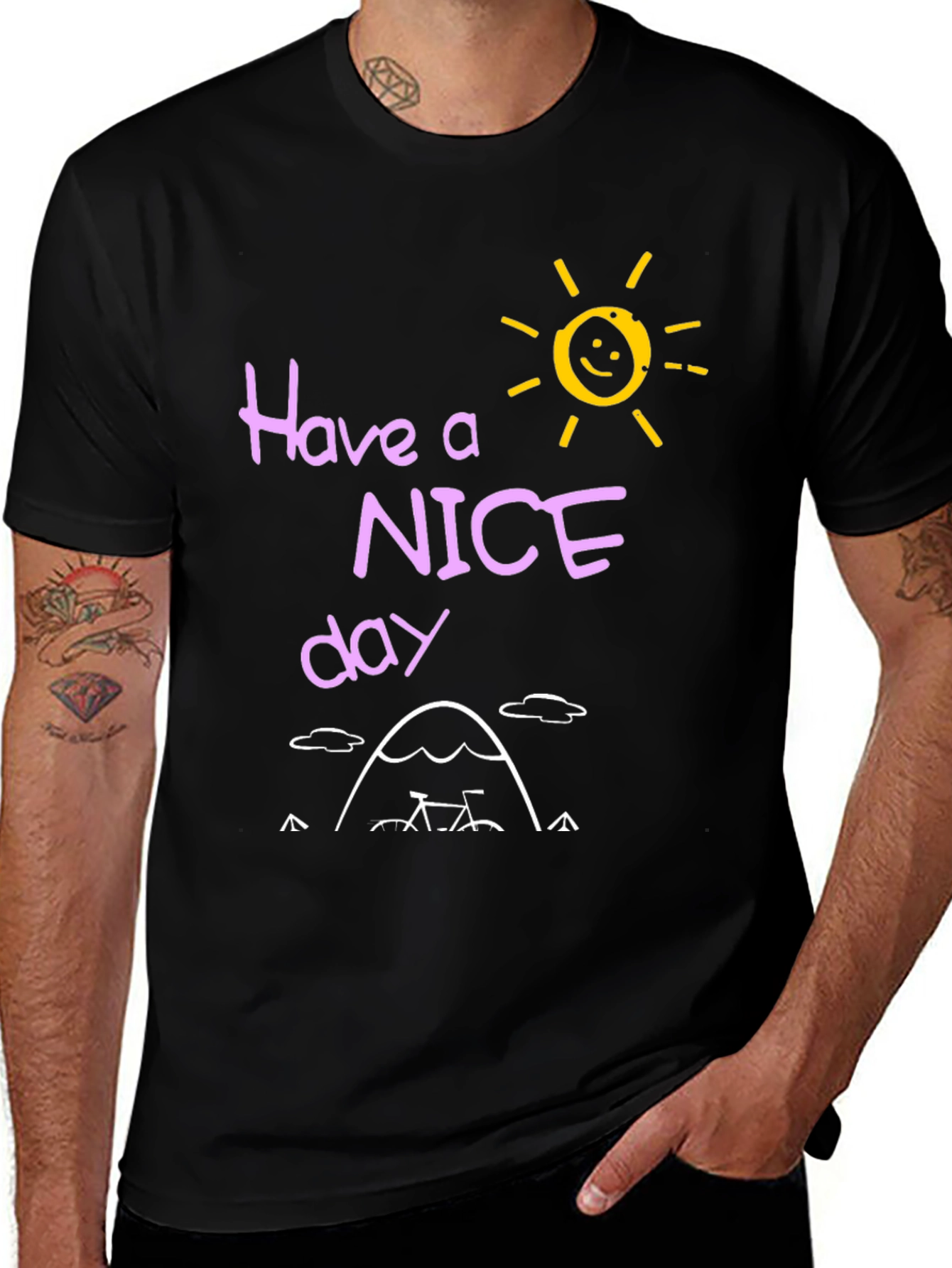 Variant 18 of Have a Nice Day Graphic T-Shirt - Black