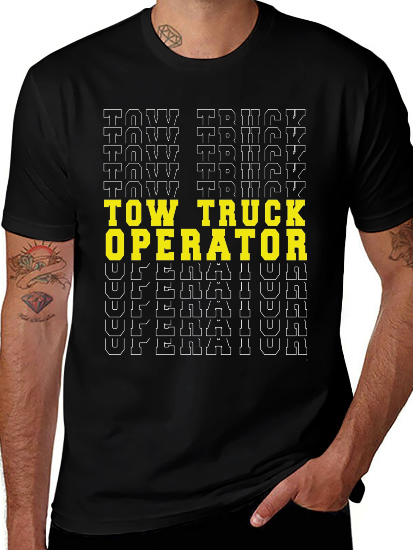 Tow Truck Operator Graphic Tee - Black