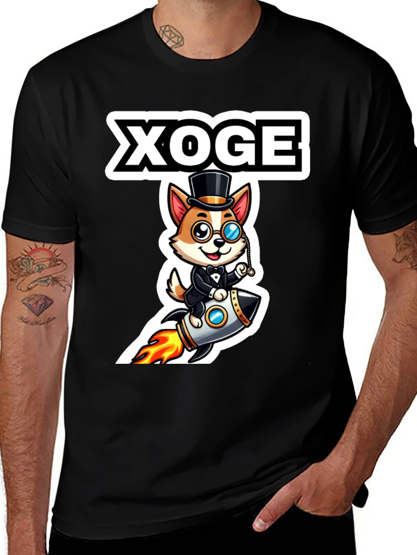Variant 14 of Xoge Rocket Dog Black Graphic Tee