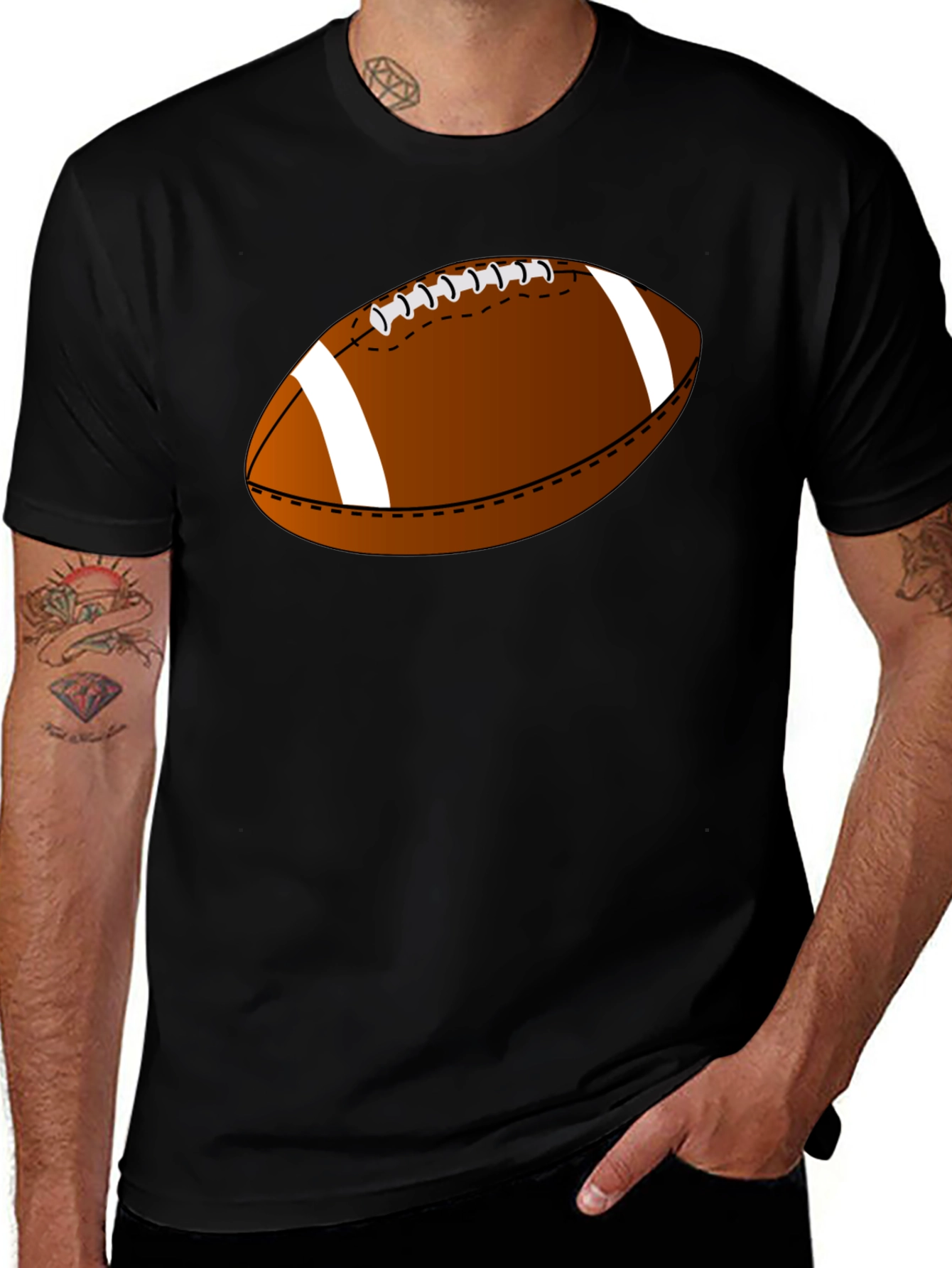 Variant 4 of Football Graphic Tee - Casual Black T-Shirt