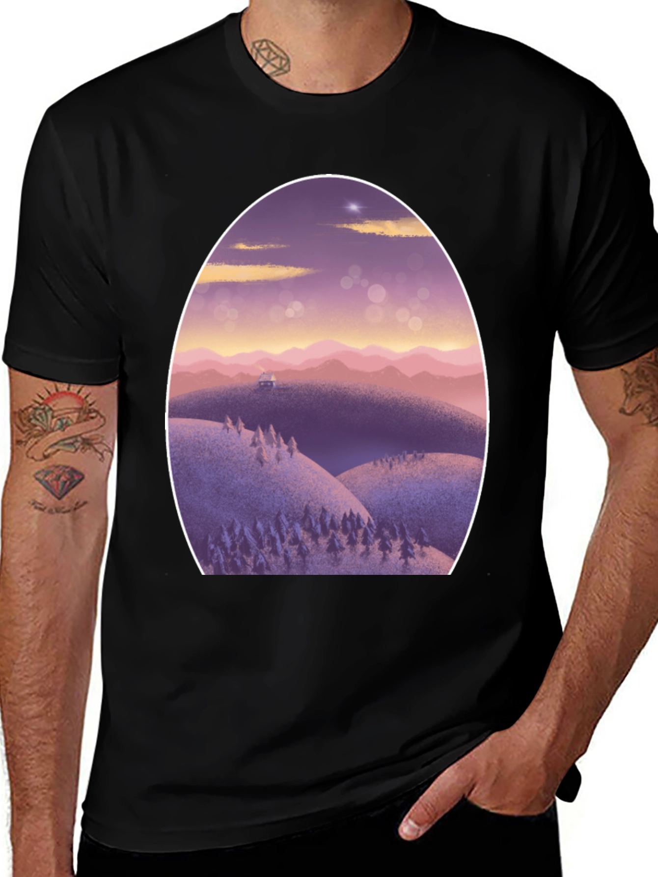 Variant 5 of Artistic Landscape Graphic Tee