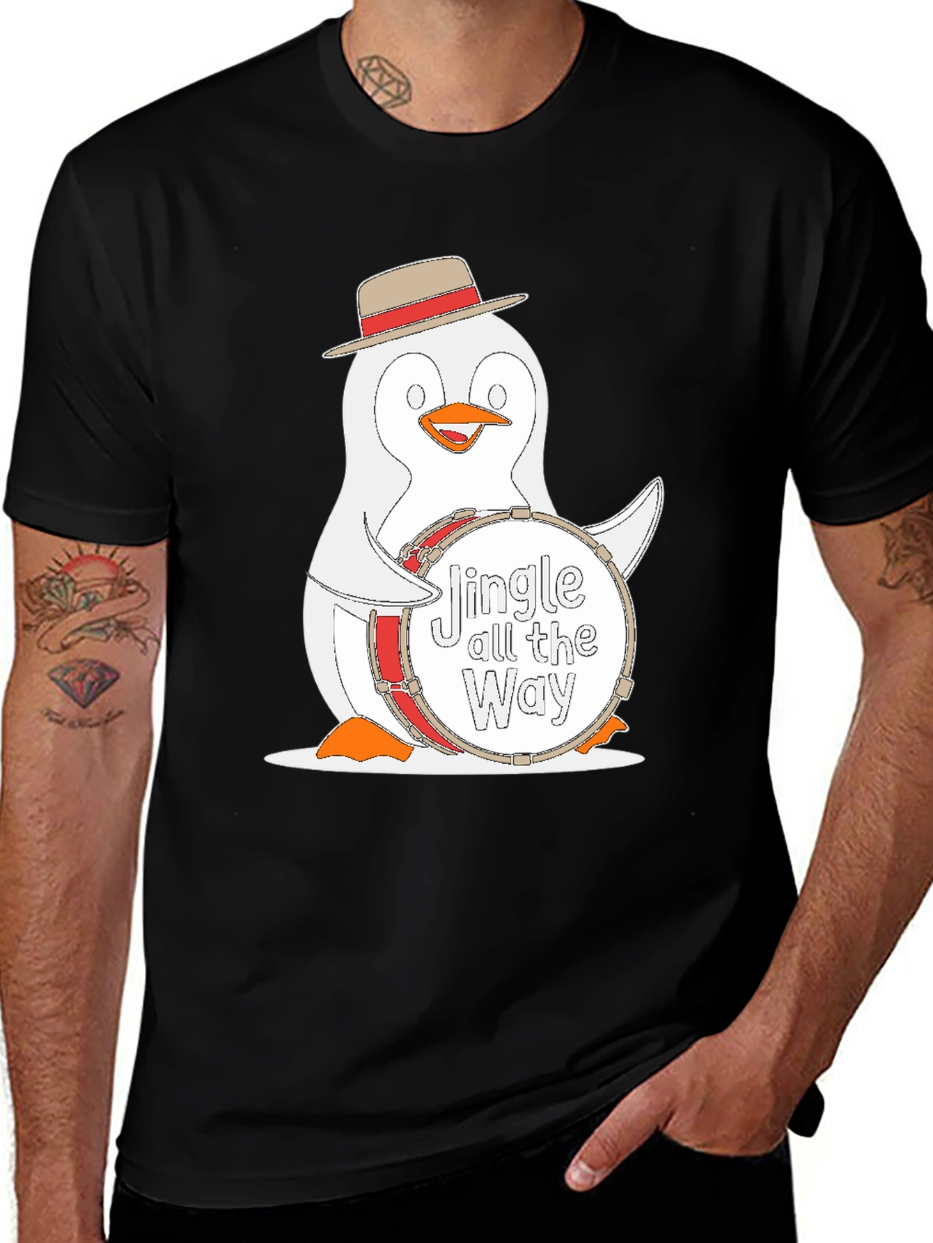 Variant 22 of Festive Penguin Drummer T-Shirt