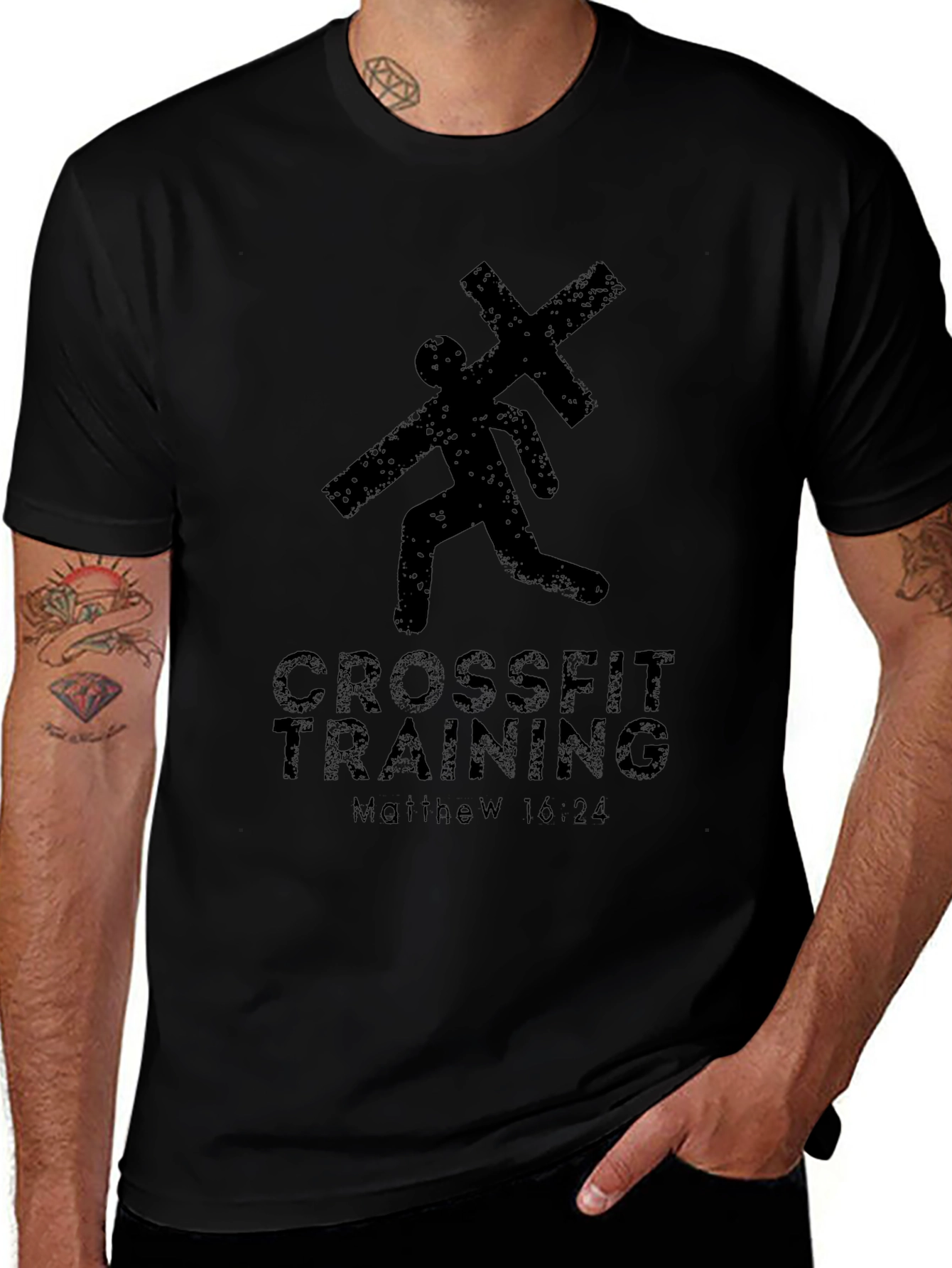 Crossfit Training Matthew 16:24 Graphic T-Shirt
