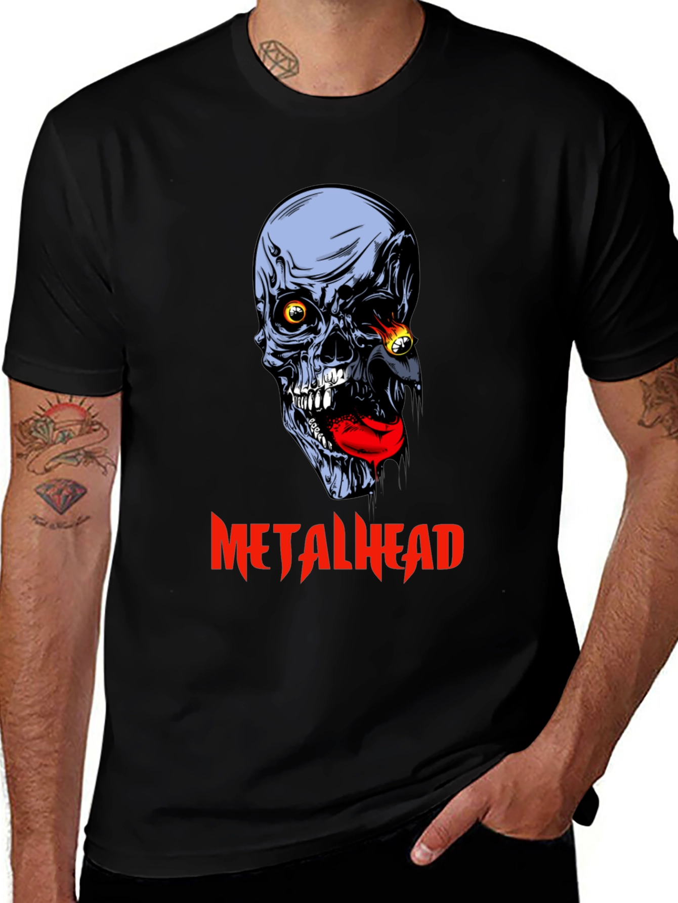 Metalhead Skull T-Shirt - Graphic Print