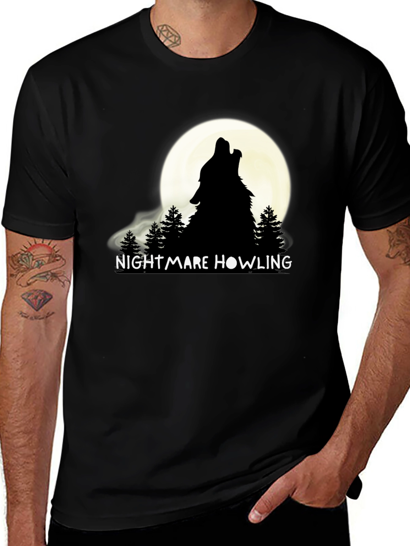 Variant 11 of Nightmare Howling Wolf Graphic T-Shirt