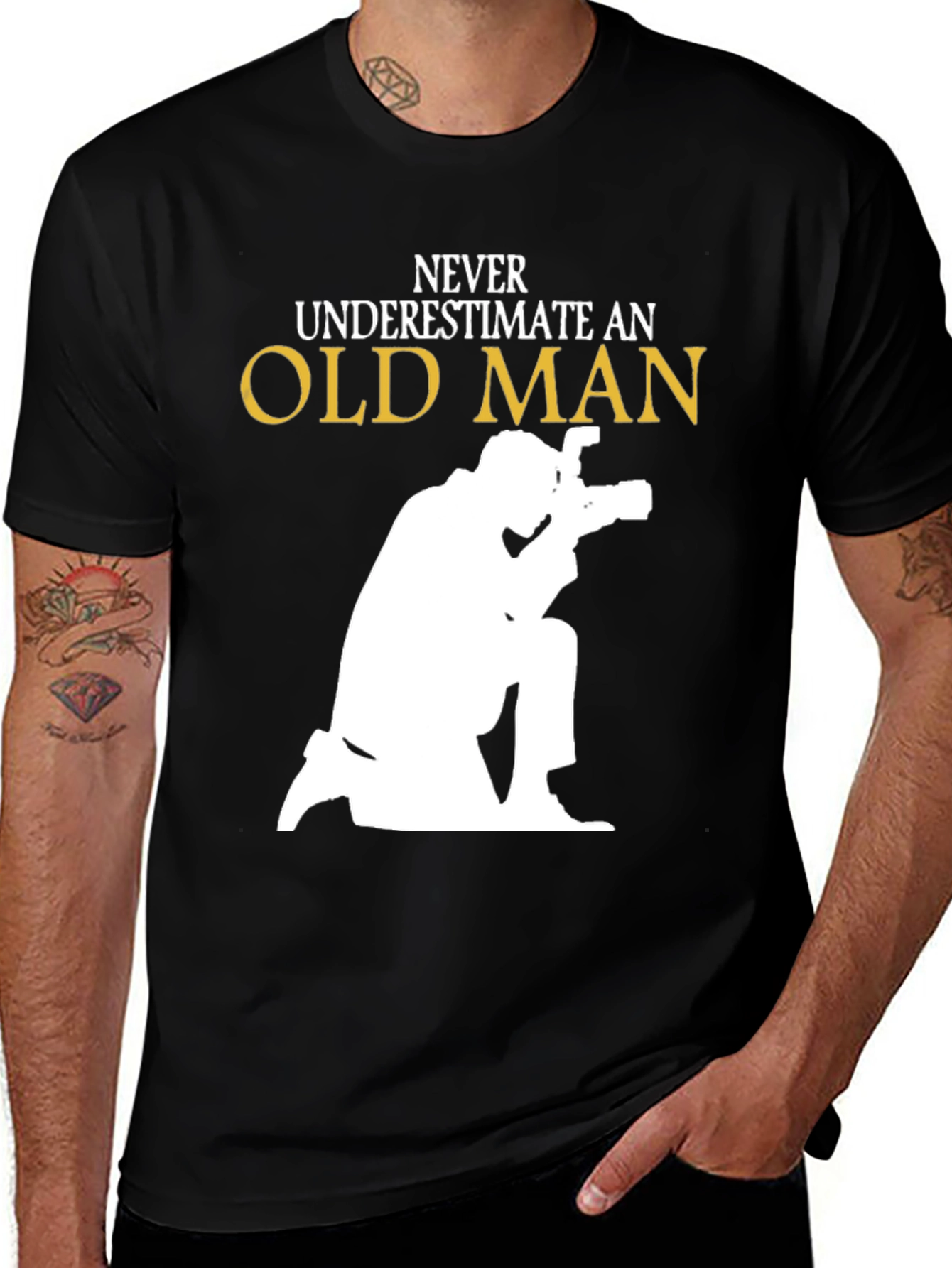 Variant 2 of Never Underestimate Old Man Photographer Graphic T-Shirt