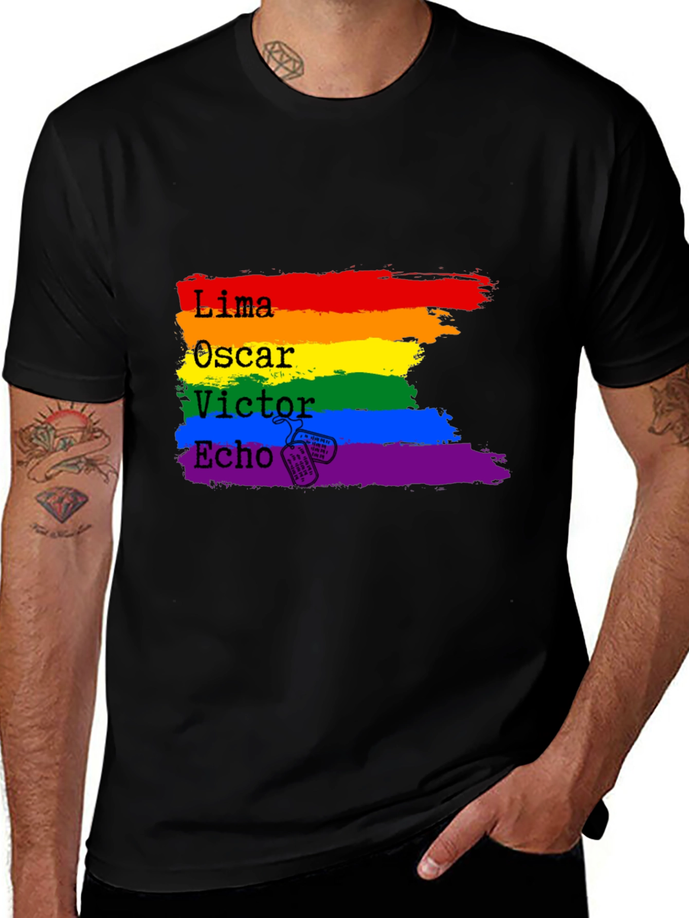 LGBT Pride Flag T-Shirt - L.O.V.E. Design