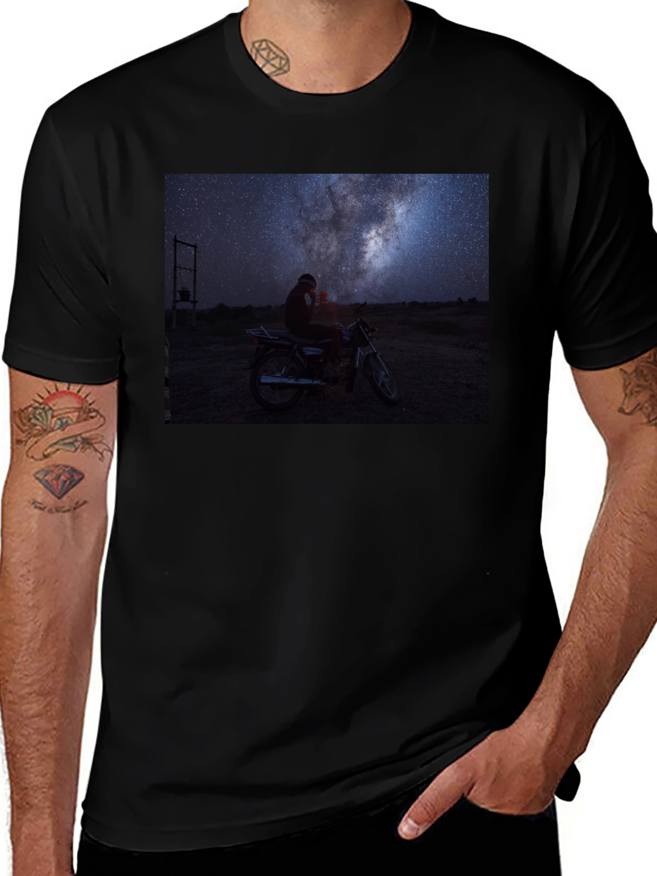 Variant 20 of Night Sky Motorcycle T-Shirt