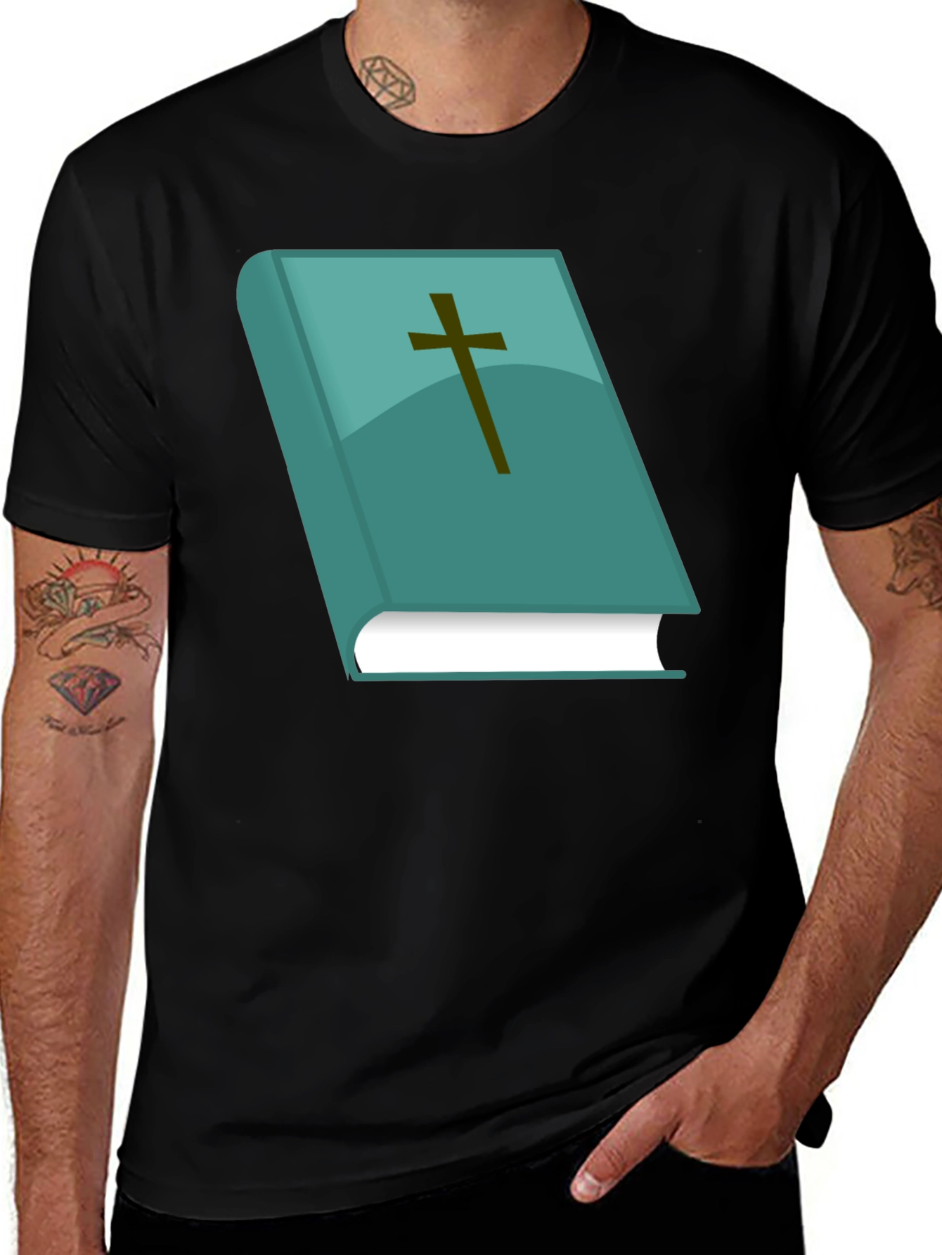 Variant 28 of Faith Inspired Graphic Tee: Bible Cross