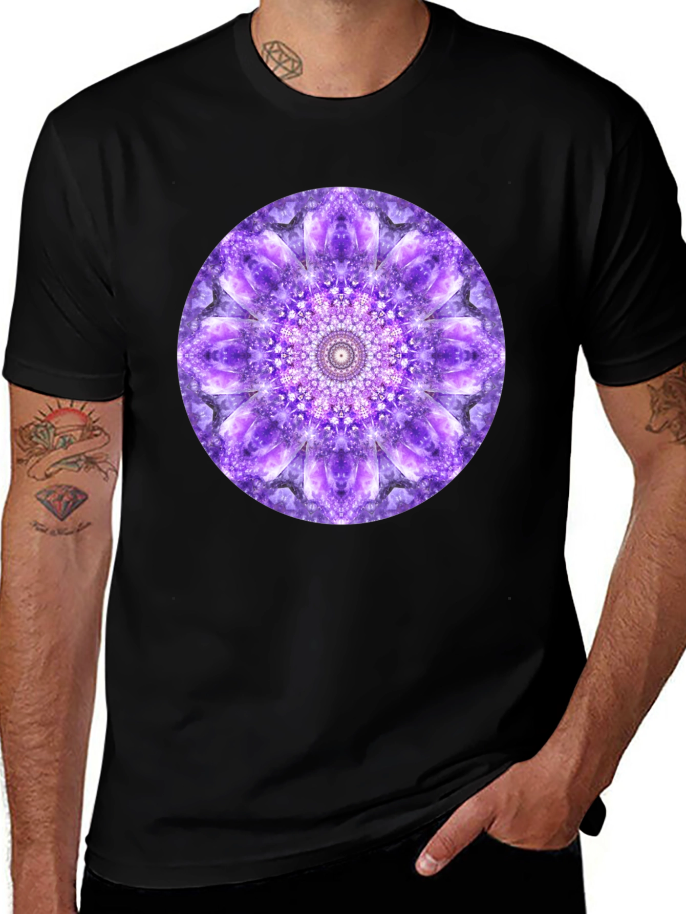 Variant 6 of Purple Mandala Graphic Print T-Shirt