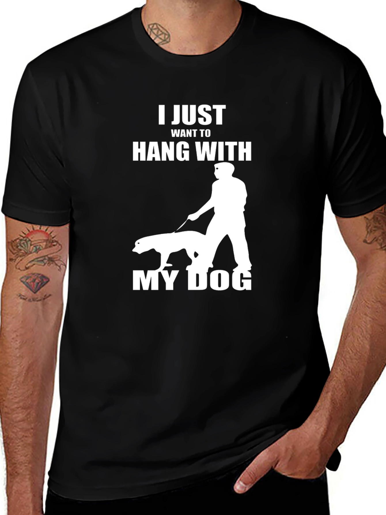 Variant 15 of I Just Want to Hang With My Dog T-Shirt - Black