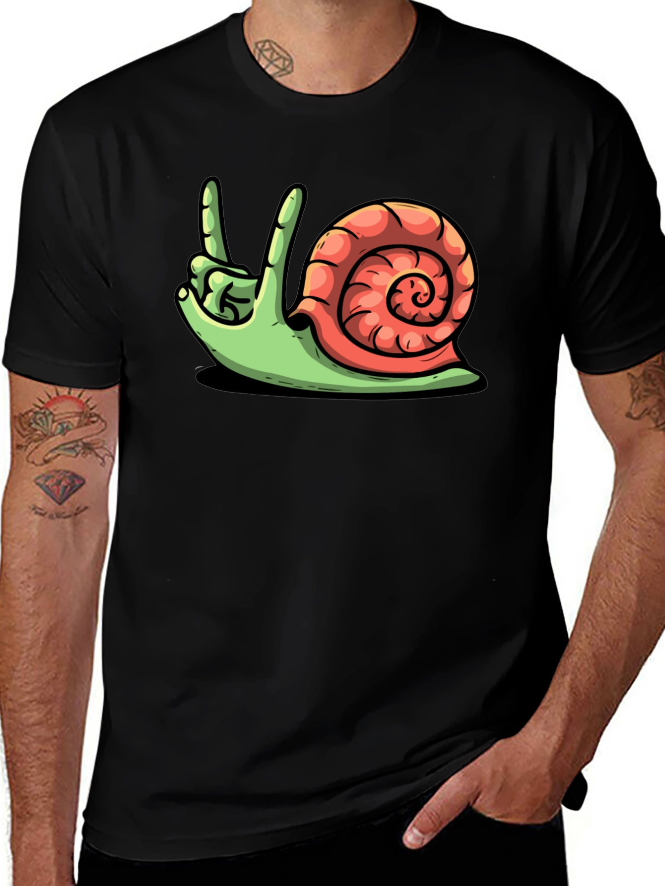 Variant 10 of Rock On Snail Graphic T-Shirt