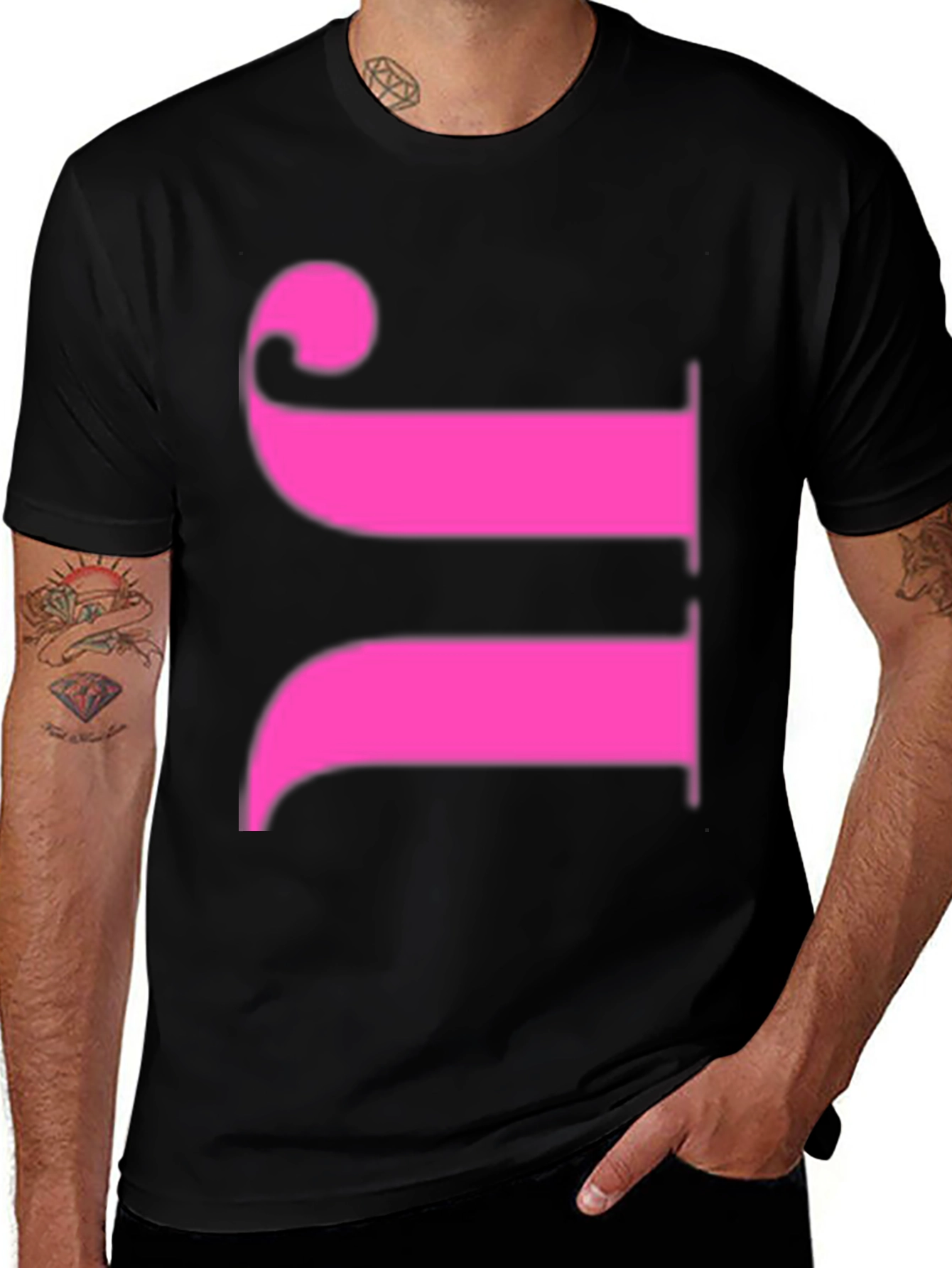 Variant 18 of Bold Graphic Tee - Pink Symbol on Black