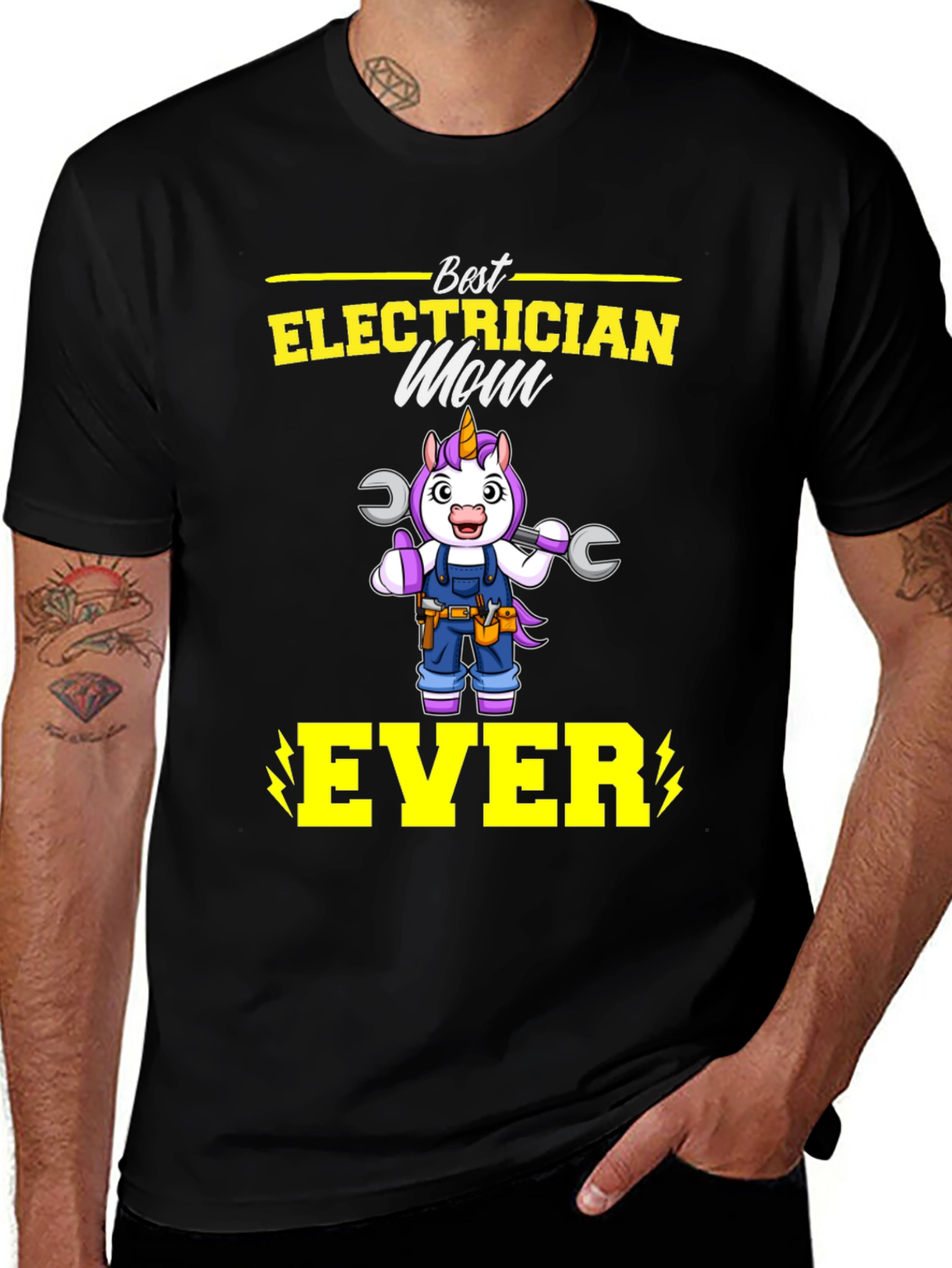 Variant 27 of Best Electrician Mom Unicorn Graphic Tee