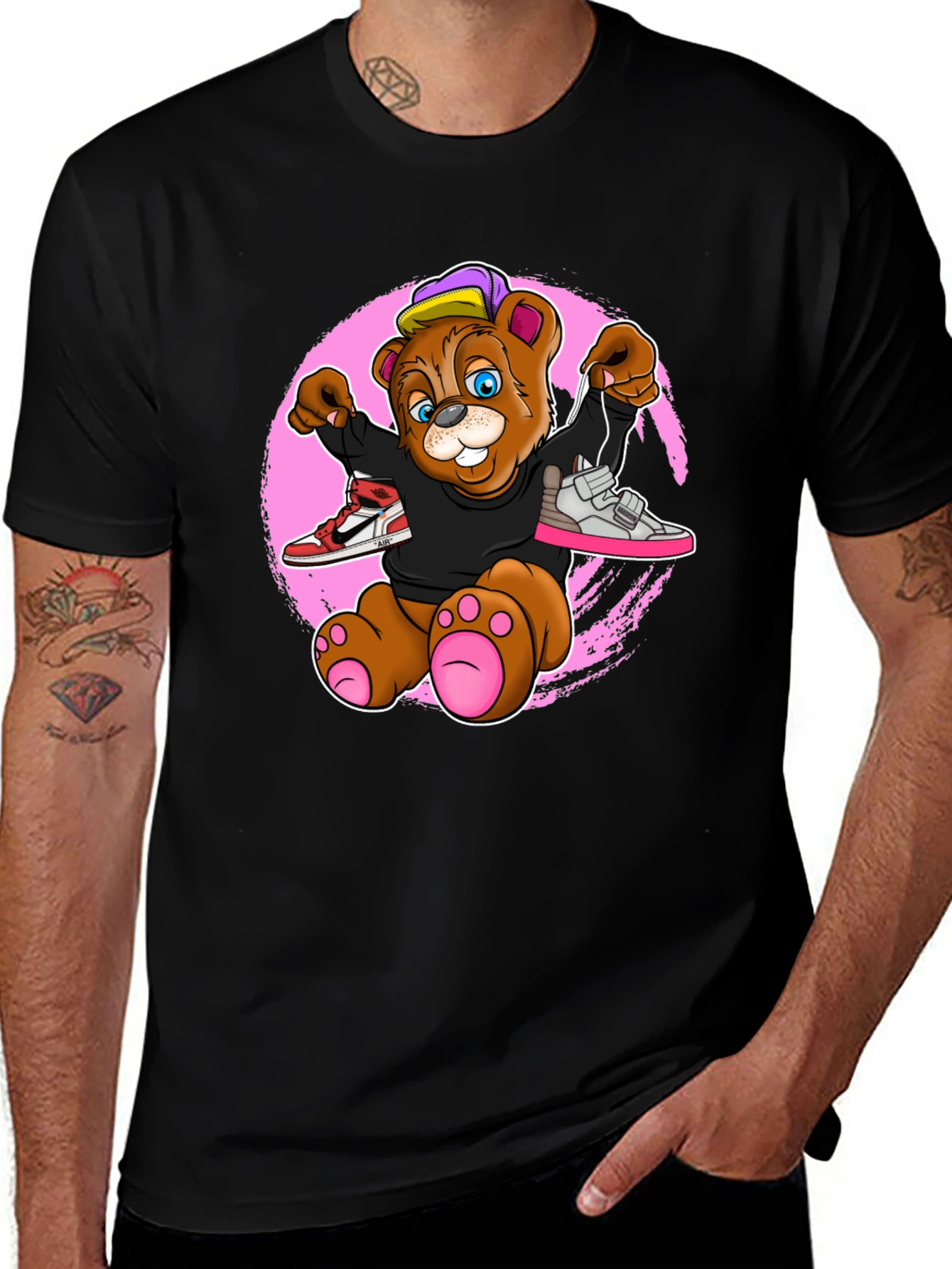 Variant 13 of Cartoon Bear with Sneakers Graphic T-Shirt