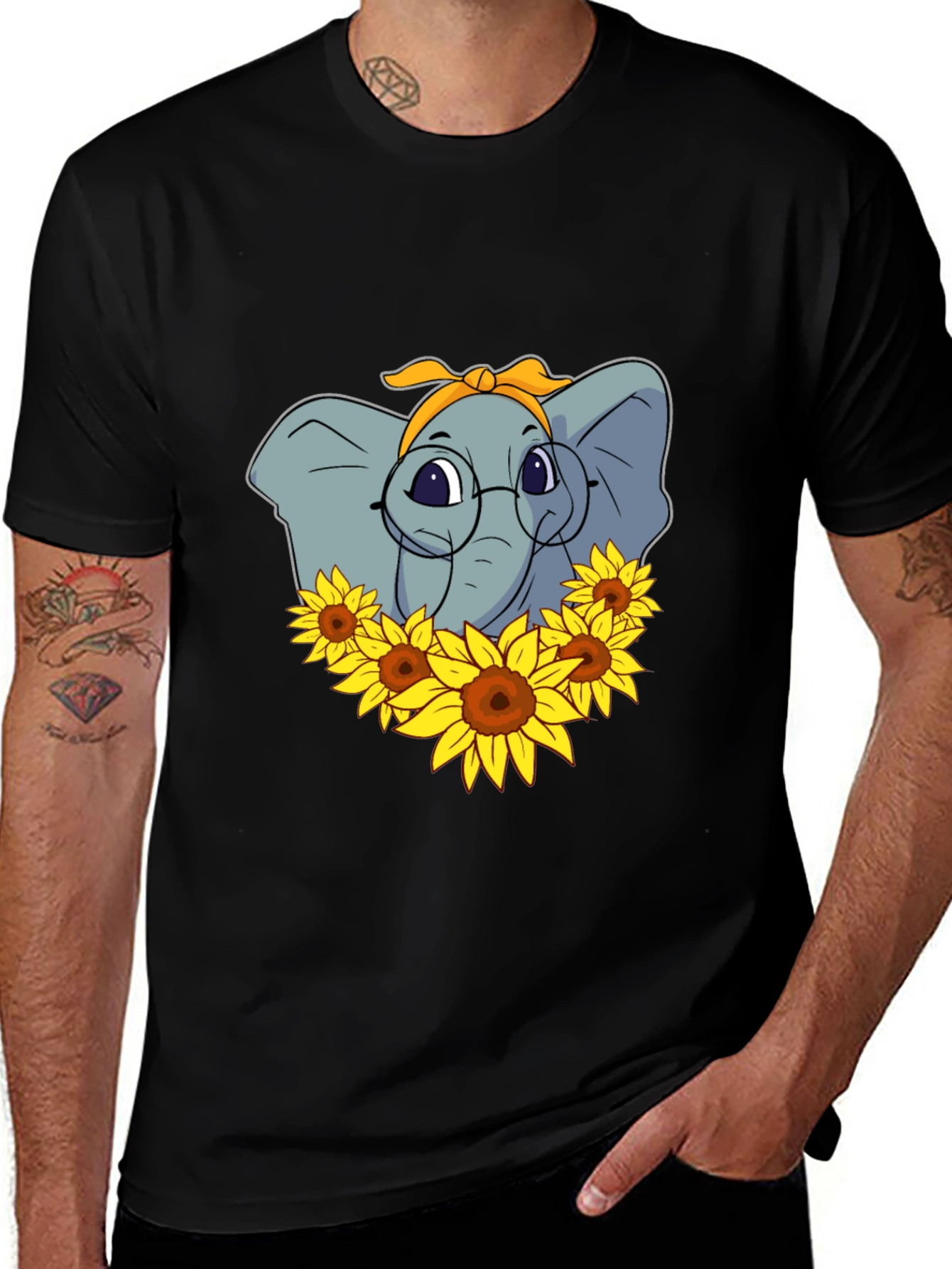 Variant 19 of Elephant Sunflower T-Shirt - Stylish Graphic Tee