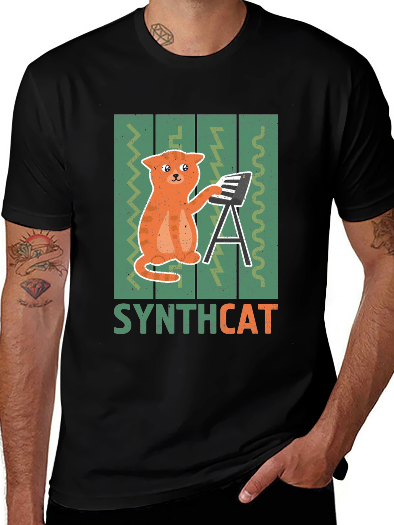 Synthcat T-Shirt - Musical Cat Lover Tee