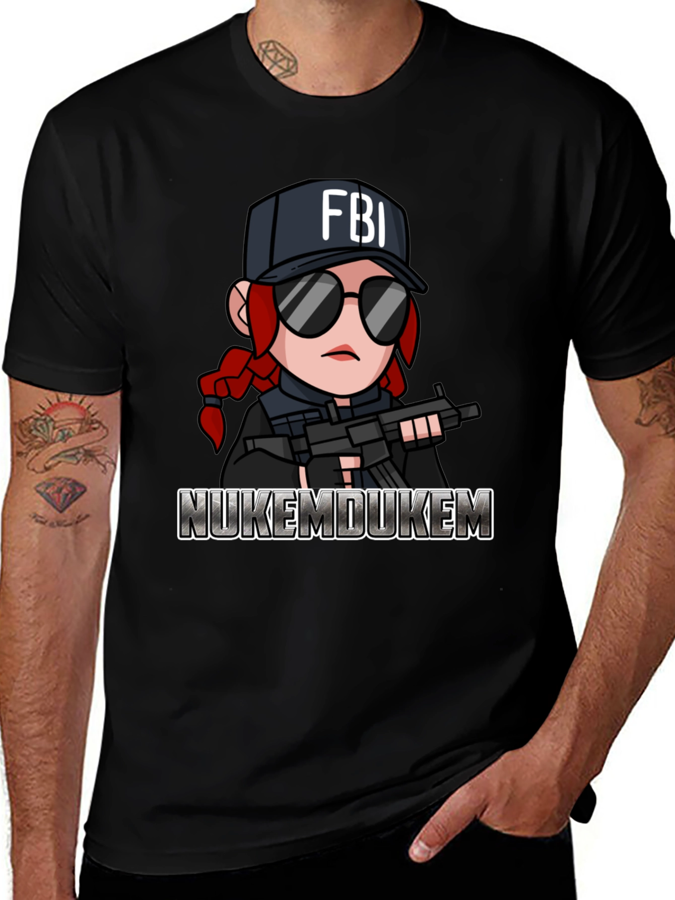 Variant 19 of FBI Cartoon Graphic T-Shirt - NukeMDukeM