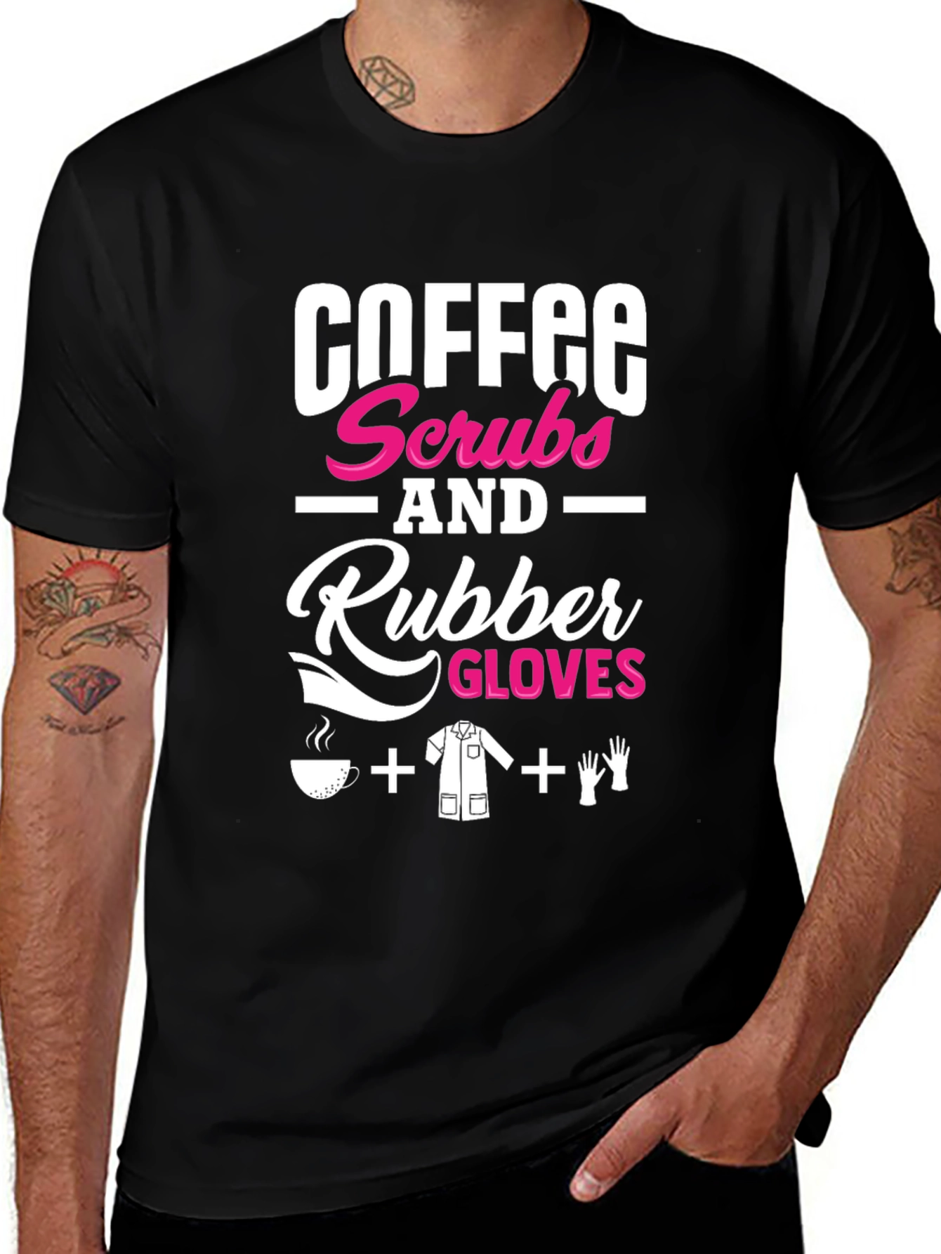 Variant 26 of Coffee, Scrubs, and Rubber Gloves Graphic T-Shirt