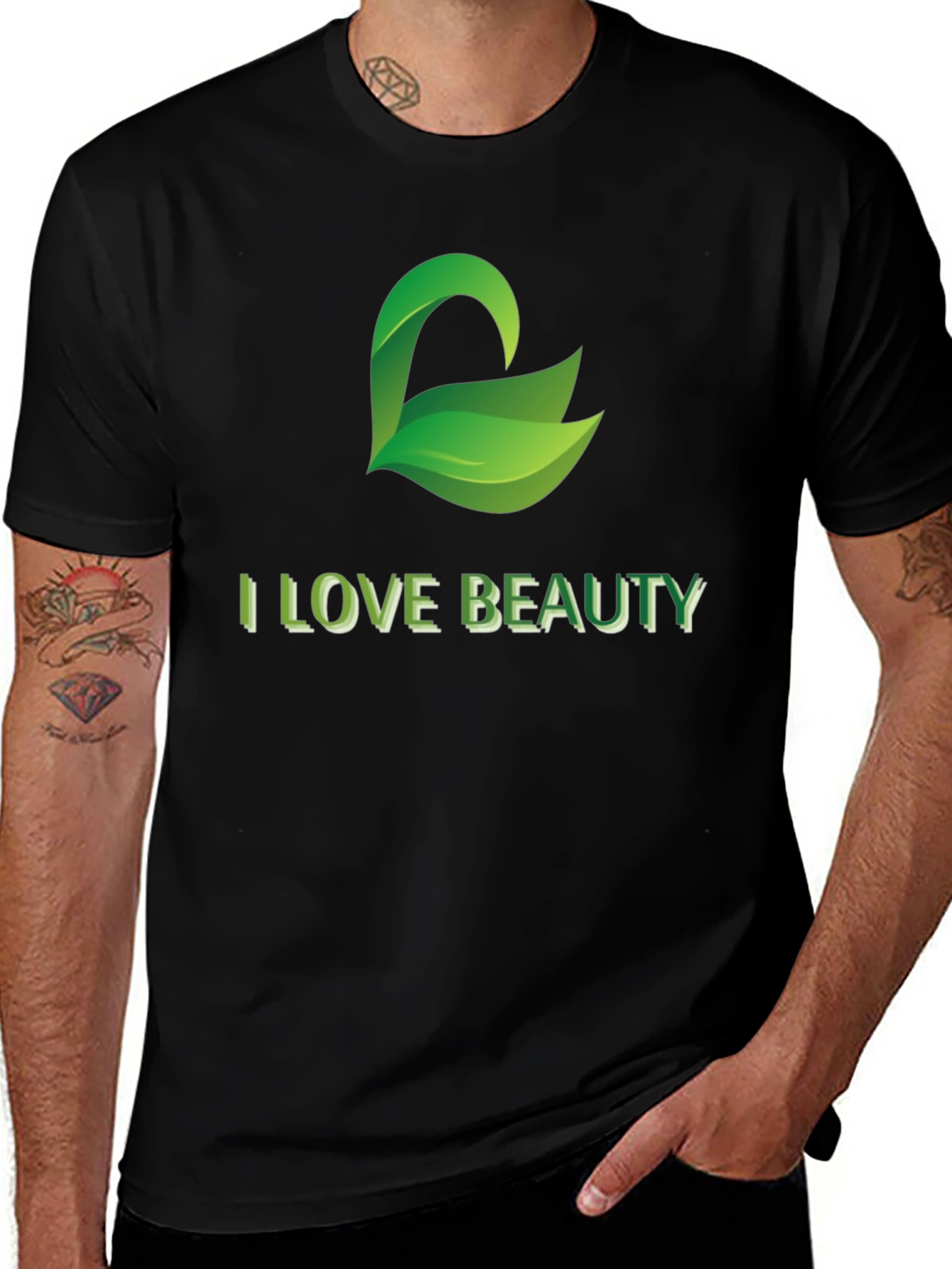 Variant 21 of I Love Beauty Black T-Shirt