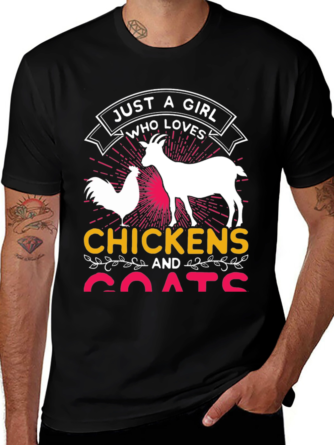 Variant 23 of Just a Girl Who Loves Chickens and Goats T-Shirt
