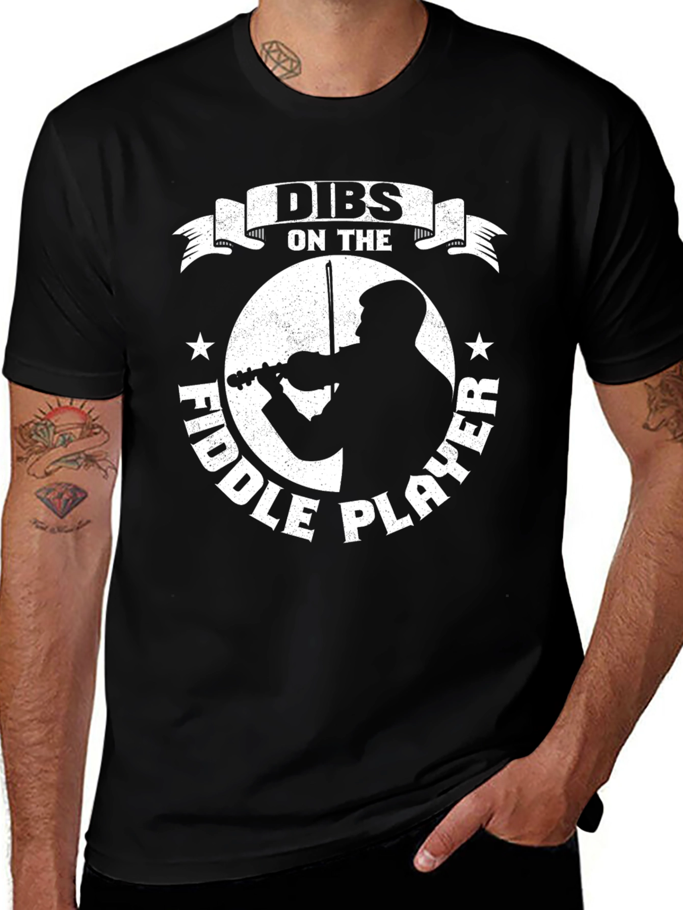 Variant 11 of Dibs on the Fiddle Player Black T-Shirt
