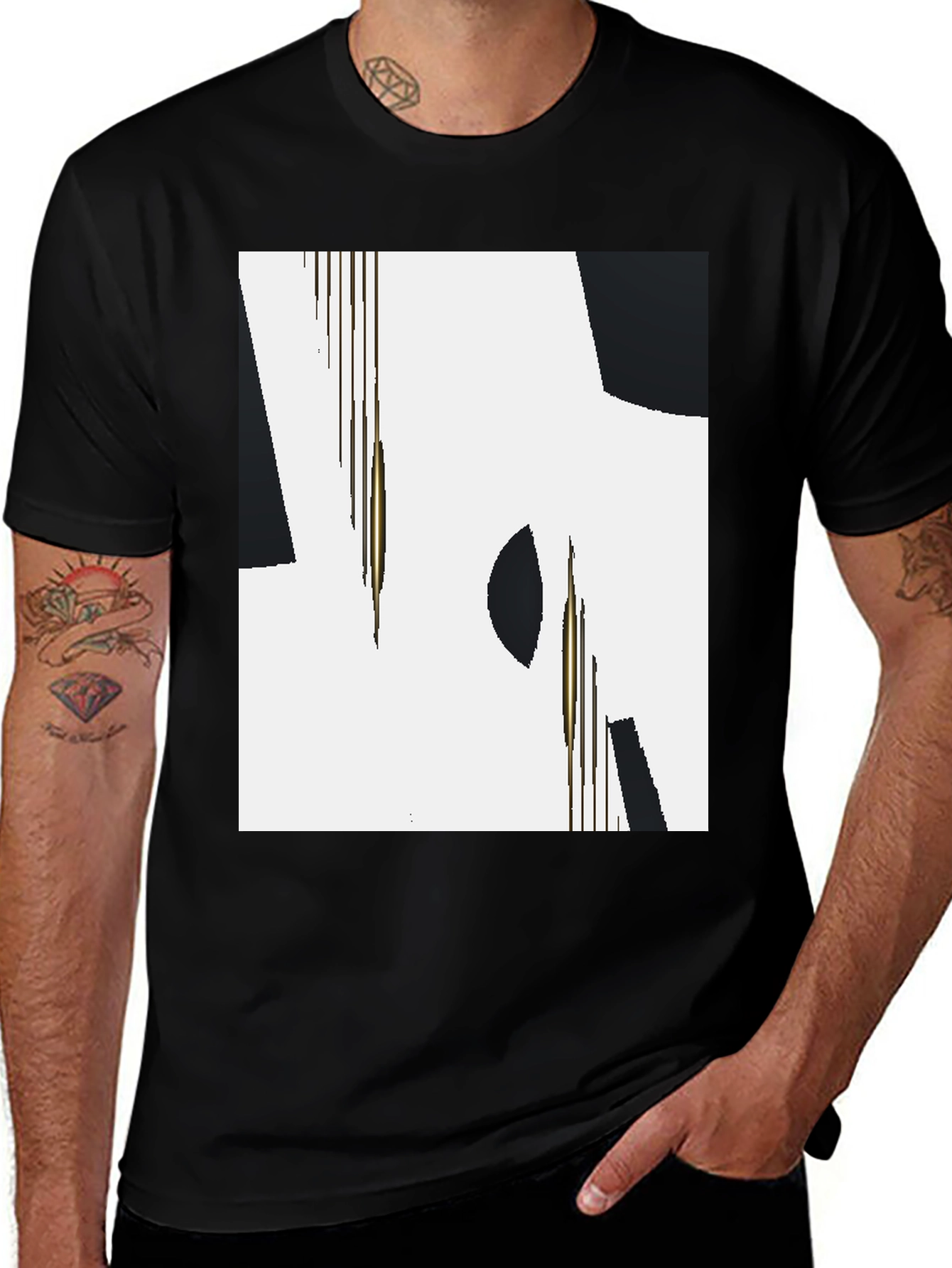 Variant 15 of Abstract Graphic Print Black Casual T-Shirt