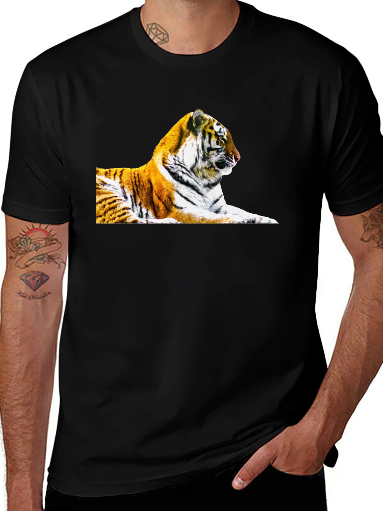Variant 2 of Tiger Graphic Black T-Shirt