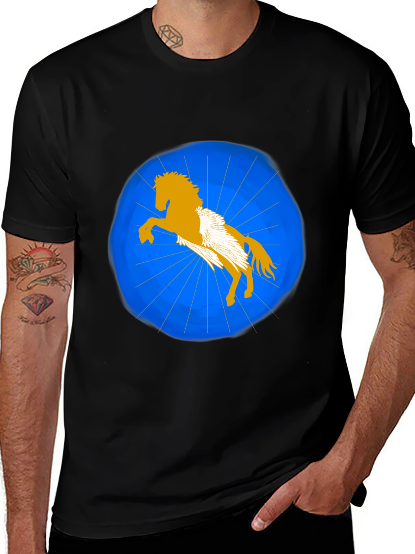 Variant 8 of Pegasus Graphic T-Shirt - Black, Stylish Design