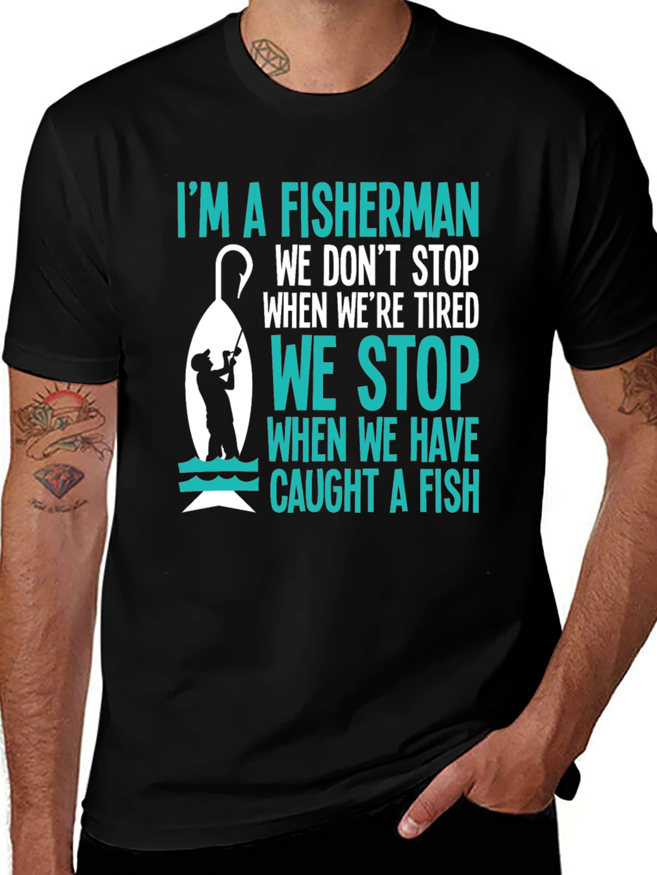 Variant 18 of Fisherman T-Shirt: Catch a Fish