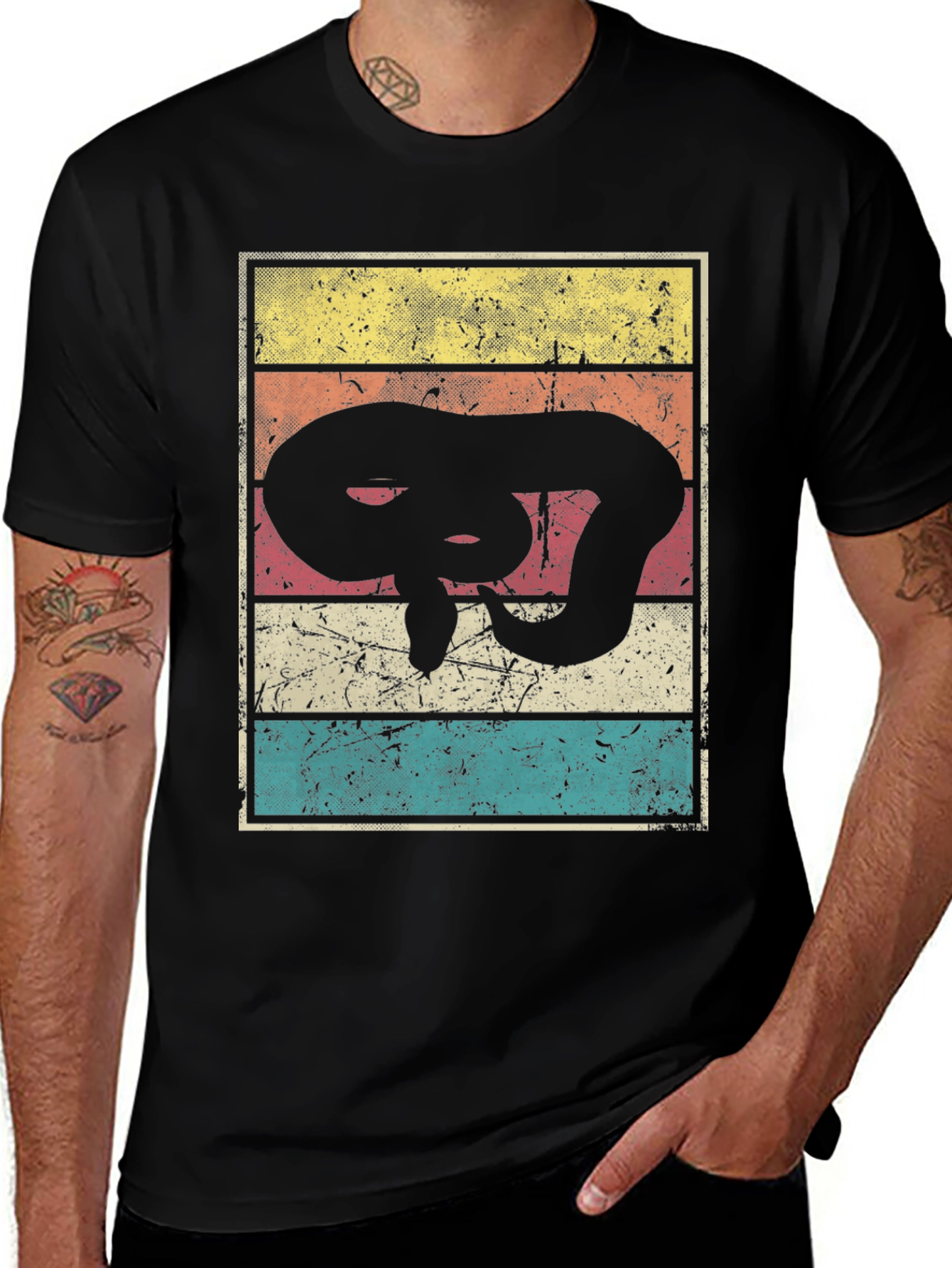 Variant 17 of Retro Snake Graphic T-Shirt - Vintage Style Reptile Tee