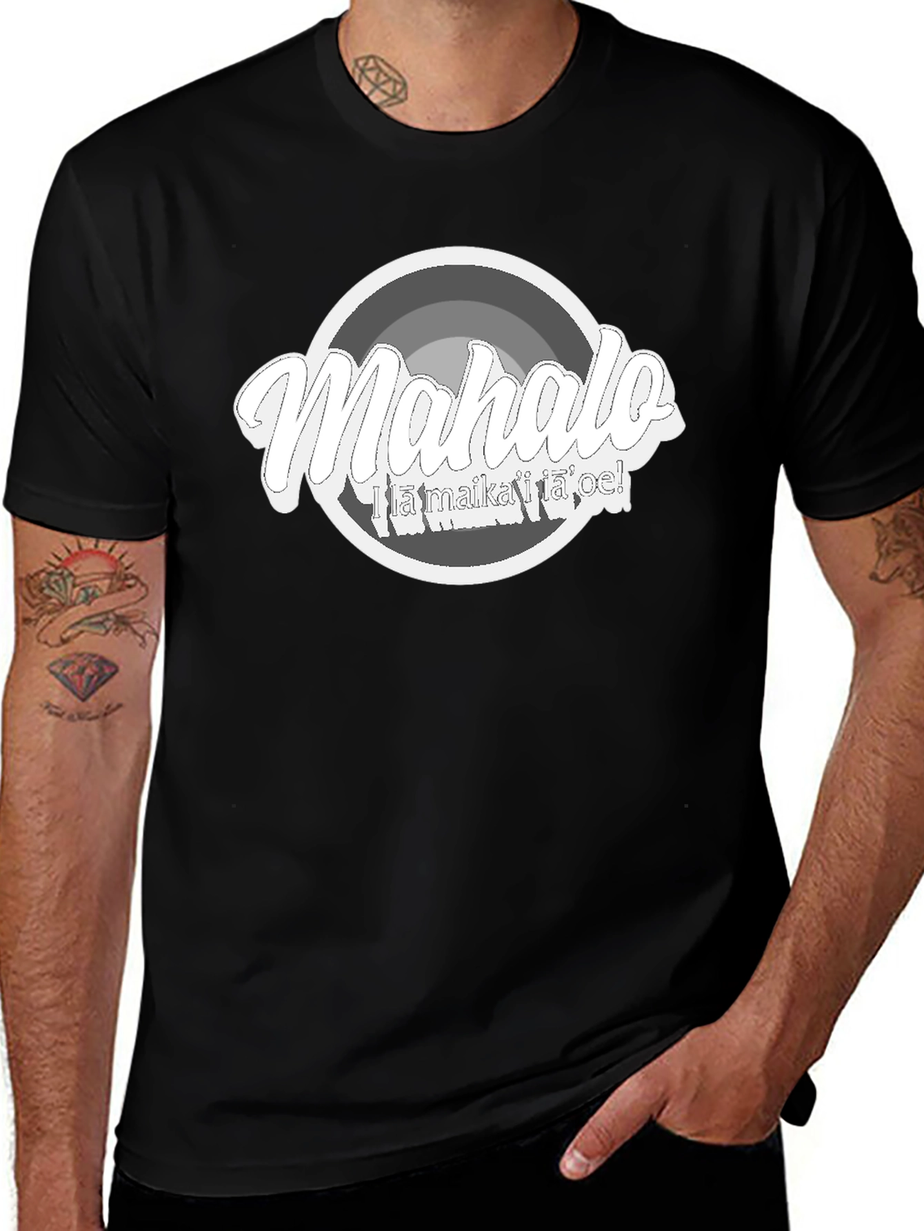Mahalo T-Shirt Black Graphic Design