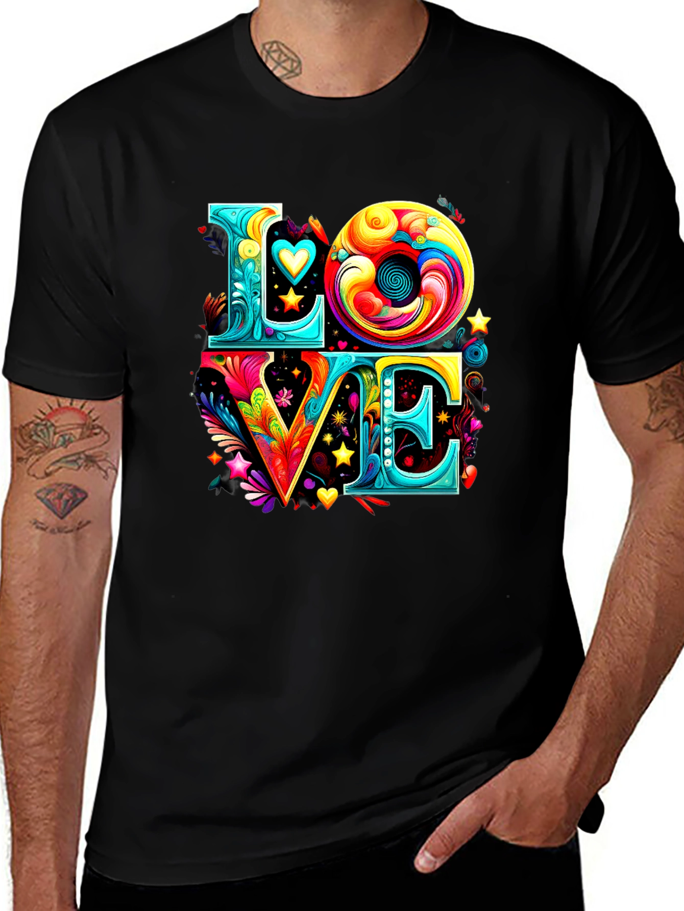 Variant 25 of Colorful Love Graphic T-Shirt