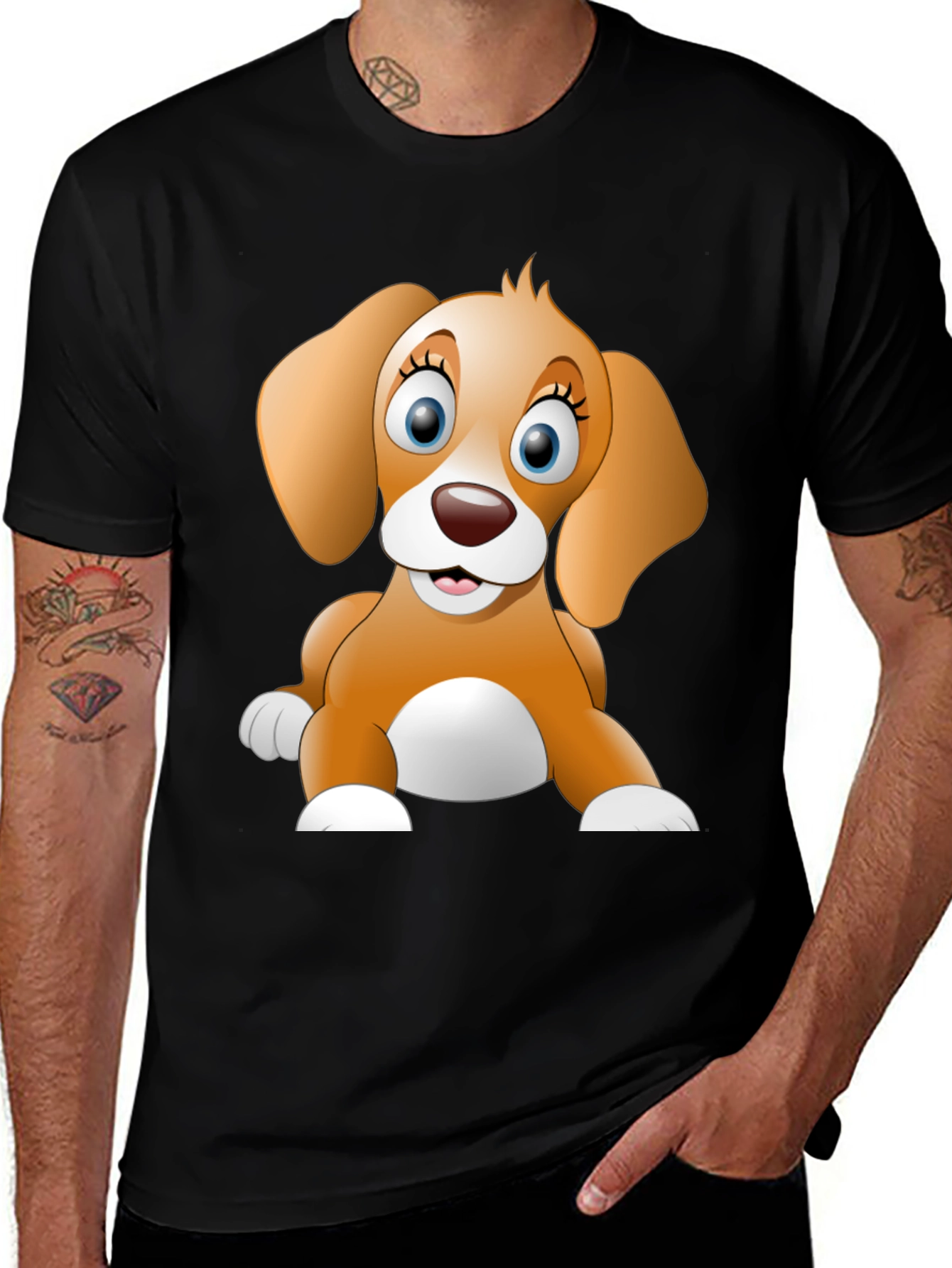 Variant 4 of Cartoon Puppy Dog Graphic Print T-Shirt