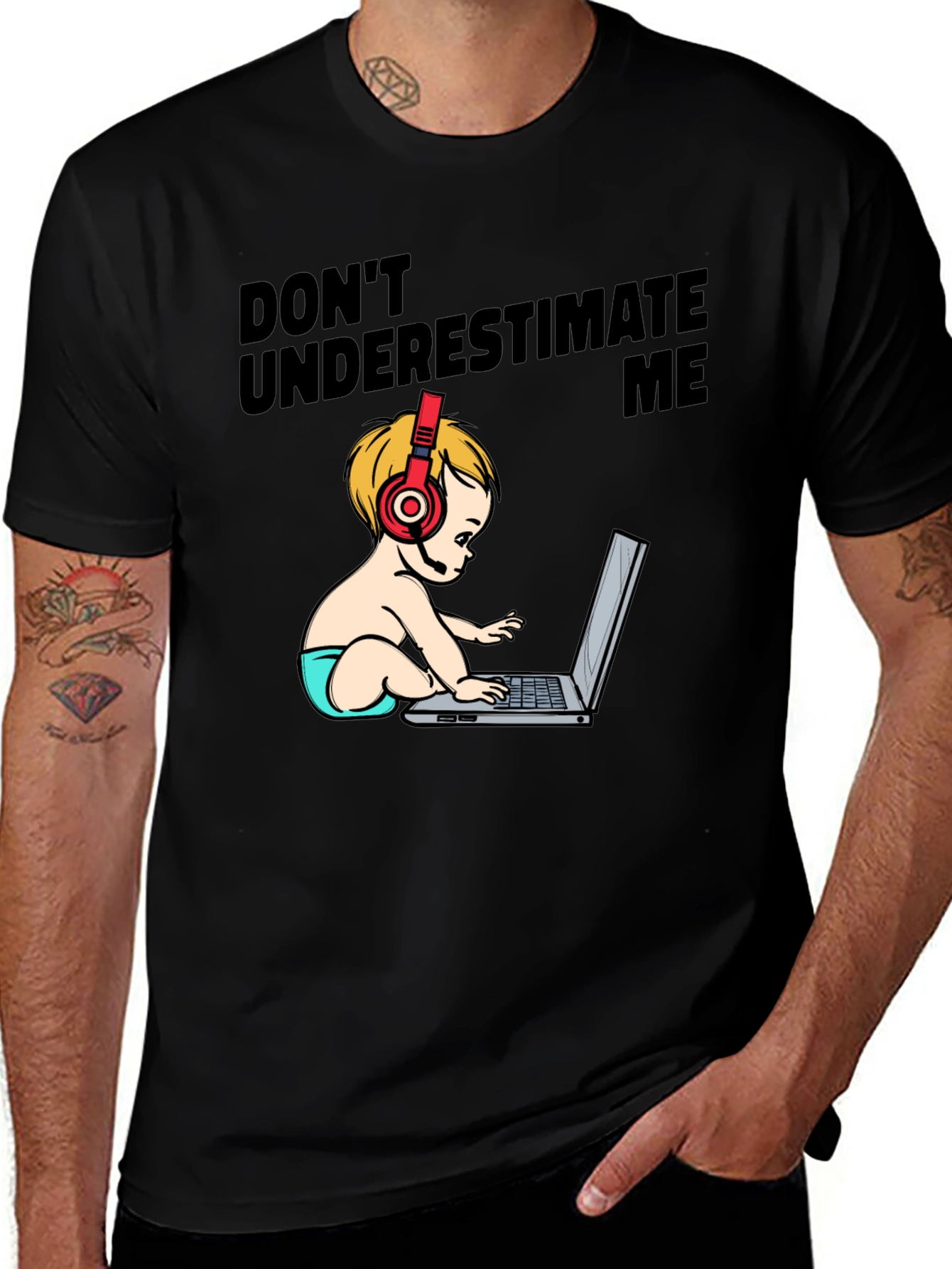 Variant 18 of Don't Underestimate Me Gamer Baby T-Shirt