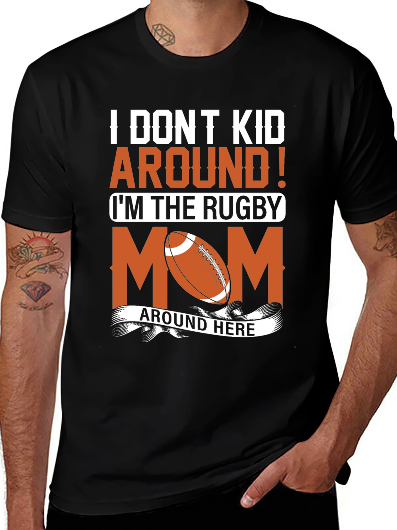Variant 15 of Rugby Mom Graphic T-Shirt - Fun Sports Apparel