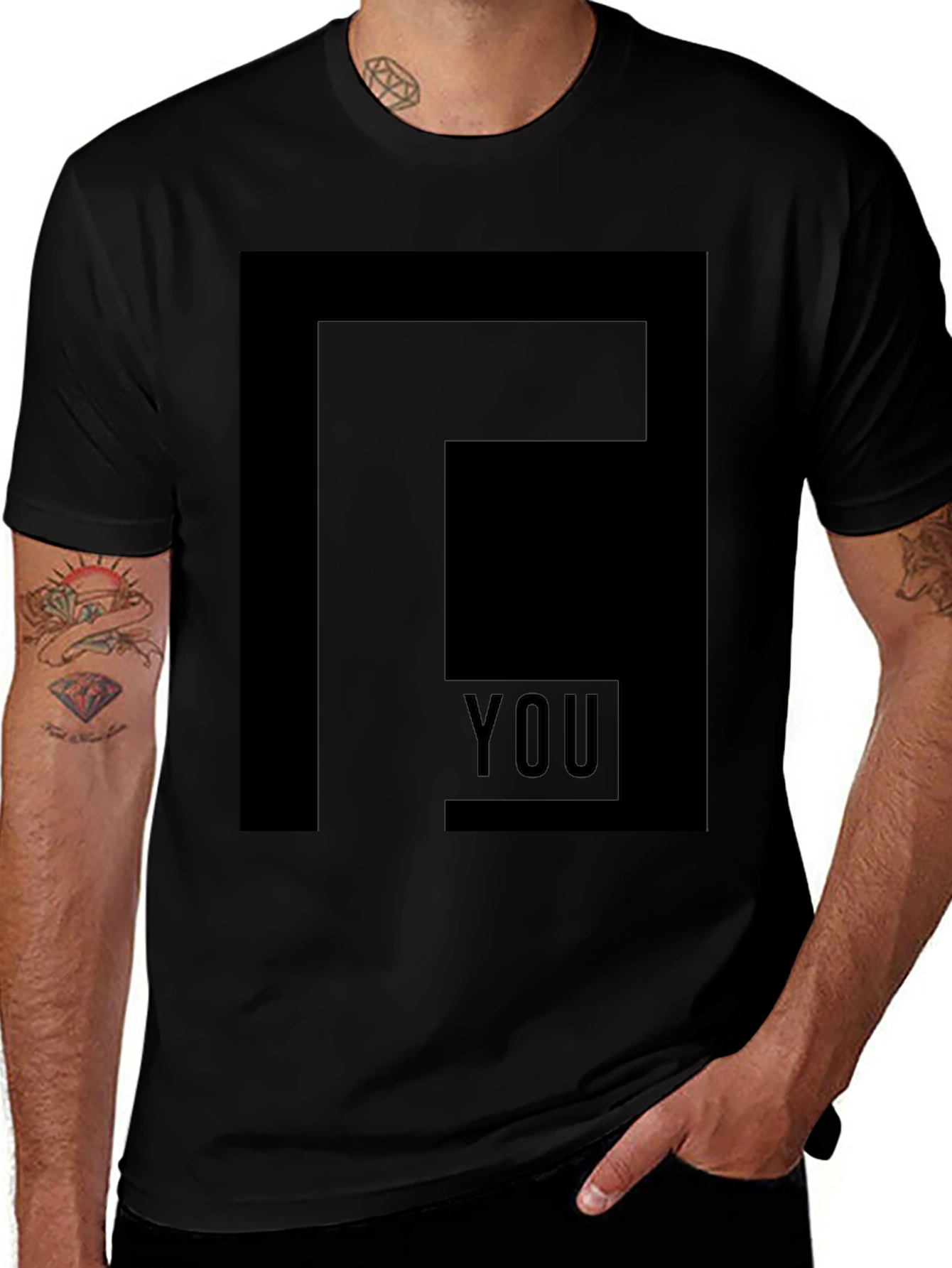 Variant 29 of Modern 'F You' Graphic Print Black T-Shirt