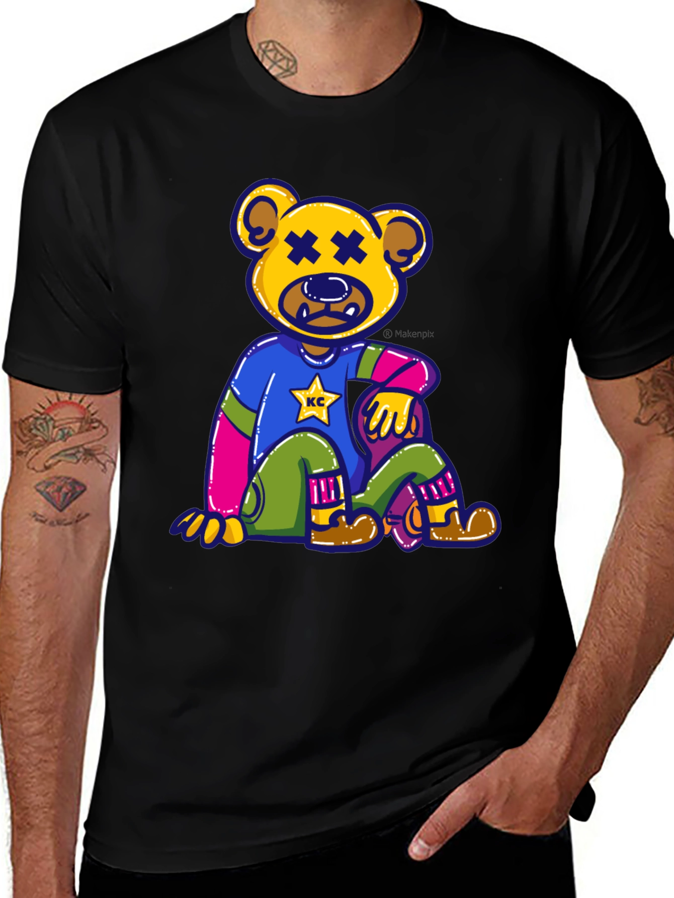 Variant 27 of Novelty Bear Graphic Tee - Comfortable Cotton Blend