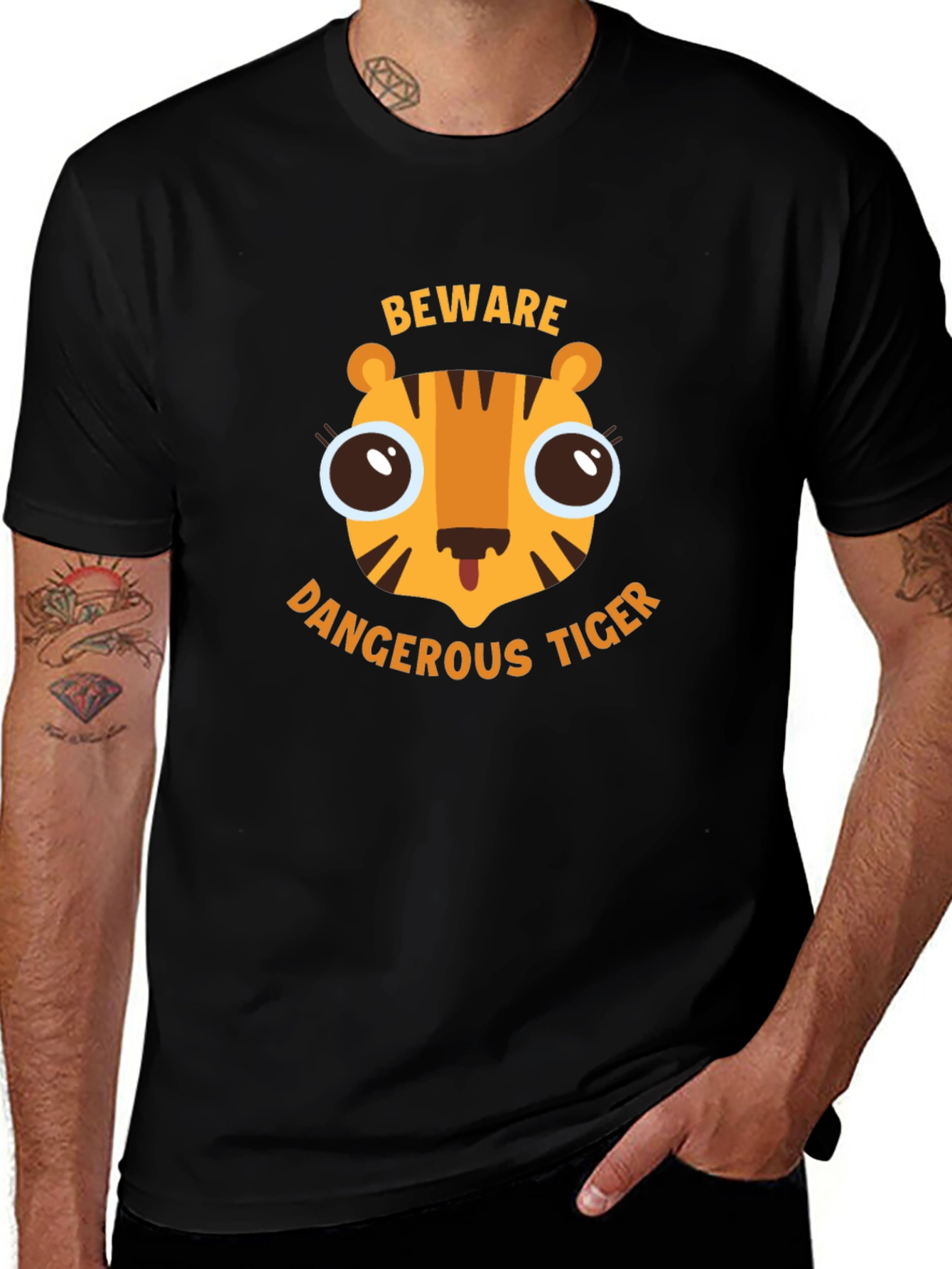 Variant 21 of Beware Dangerous Tiger Graphic Tee