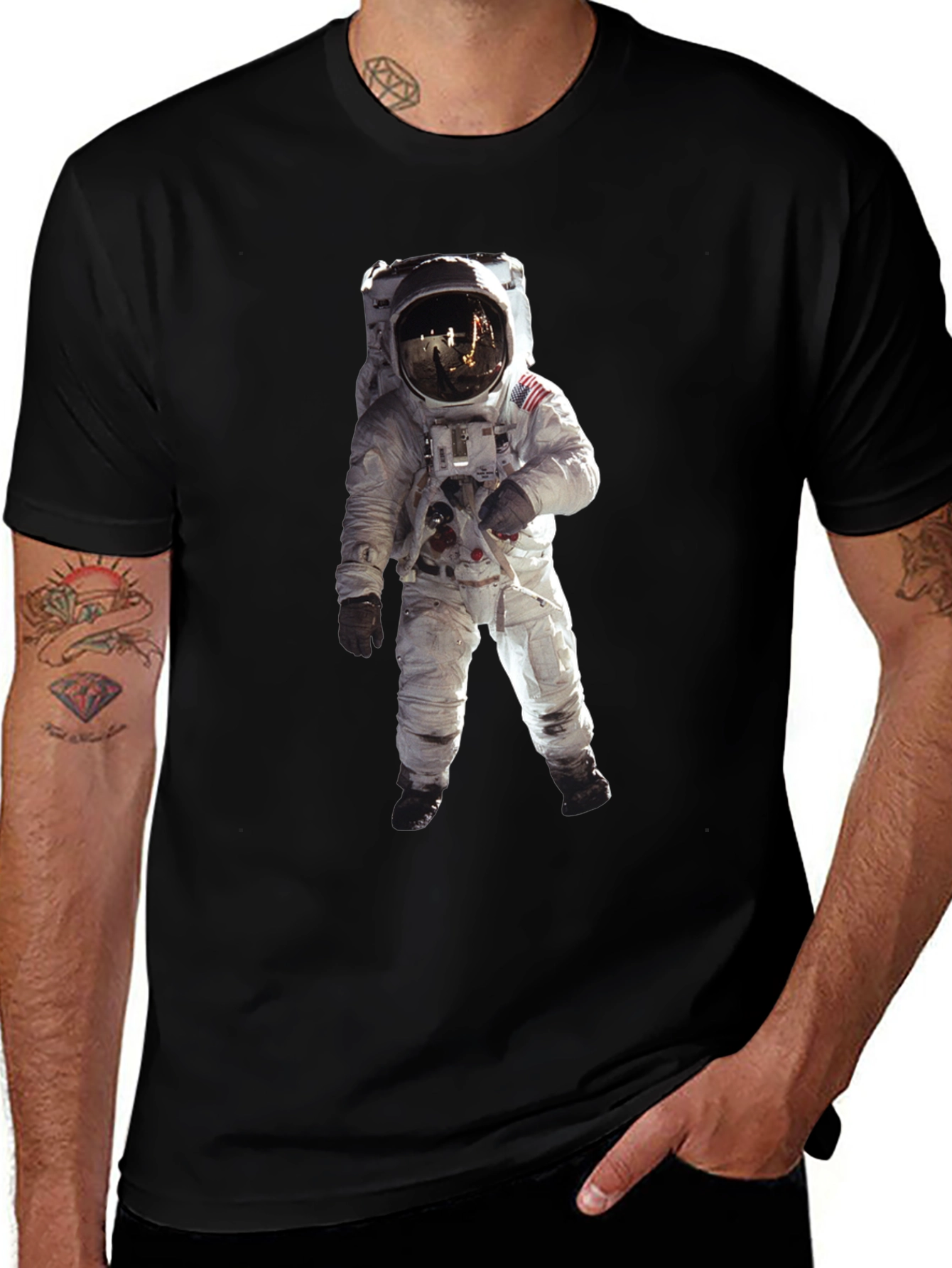 Variant 12 of Astronaut Graphic Tee - Black